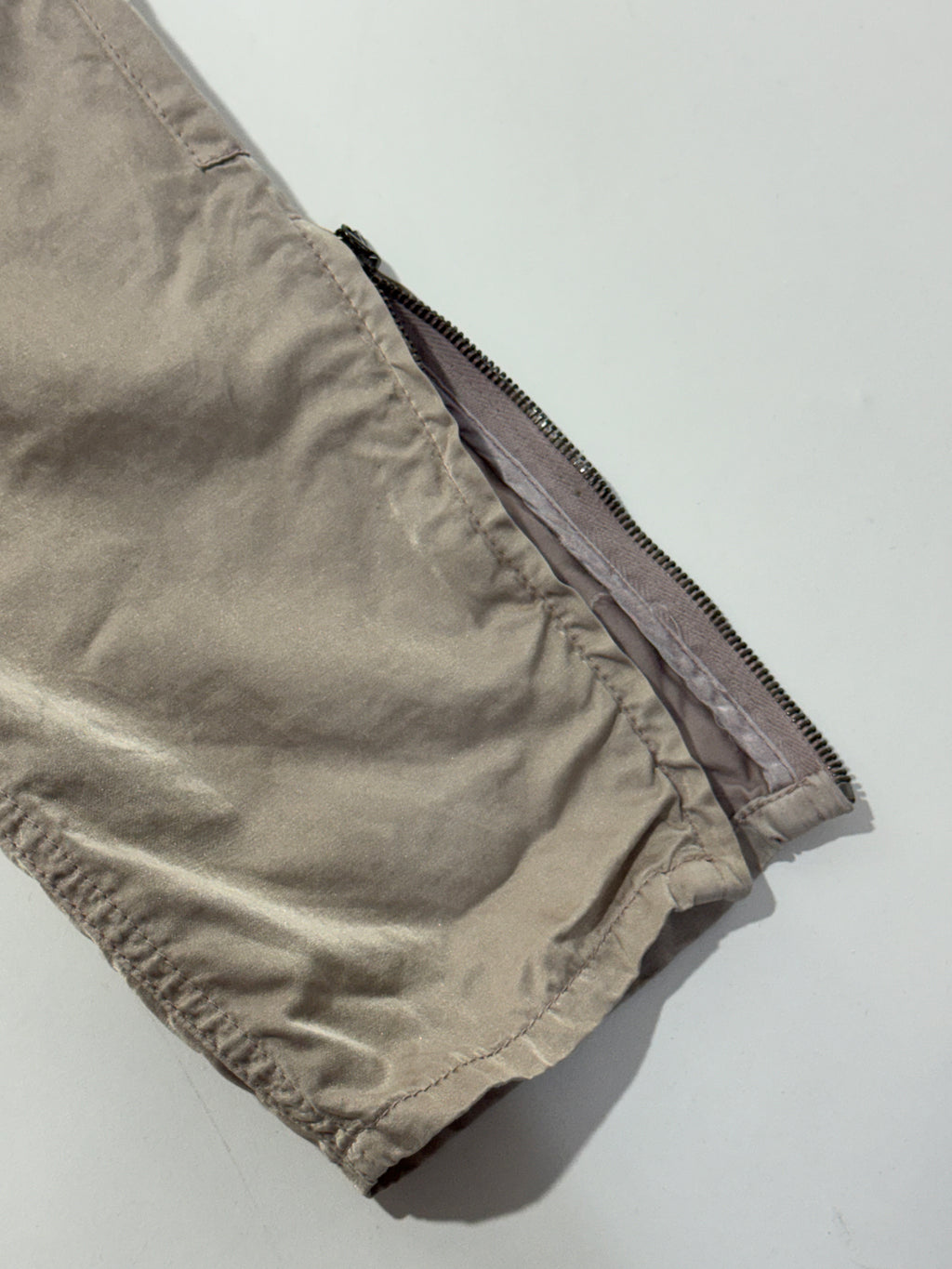 2000s Prada Beige Moto Padded Biker Soft Pants