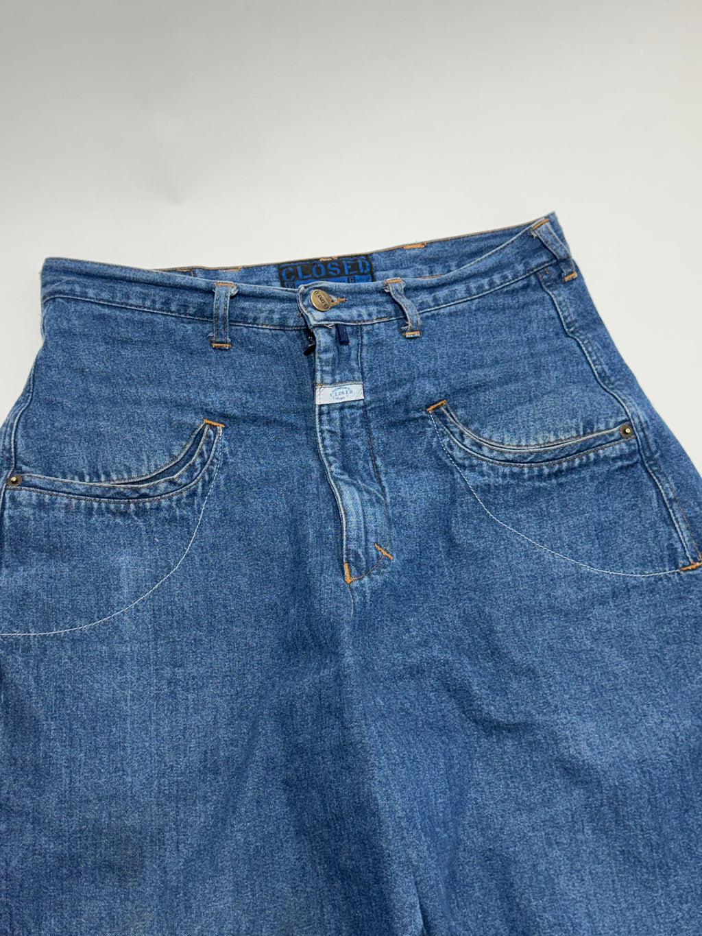 90s Marithé + François Girbaud Closed Buckle-Back Wide Leg Jeans