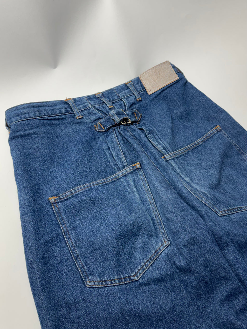 90s Marithé + François Girbaud Closed Buckle-Back Wide Leg Jeans