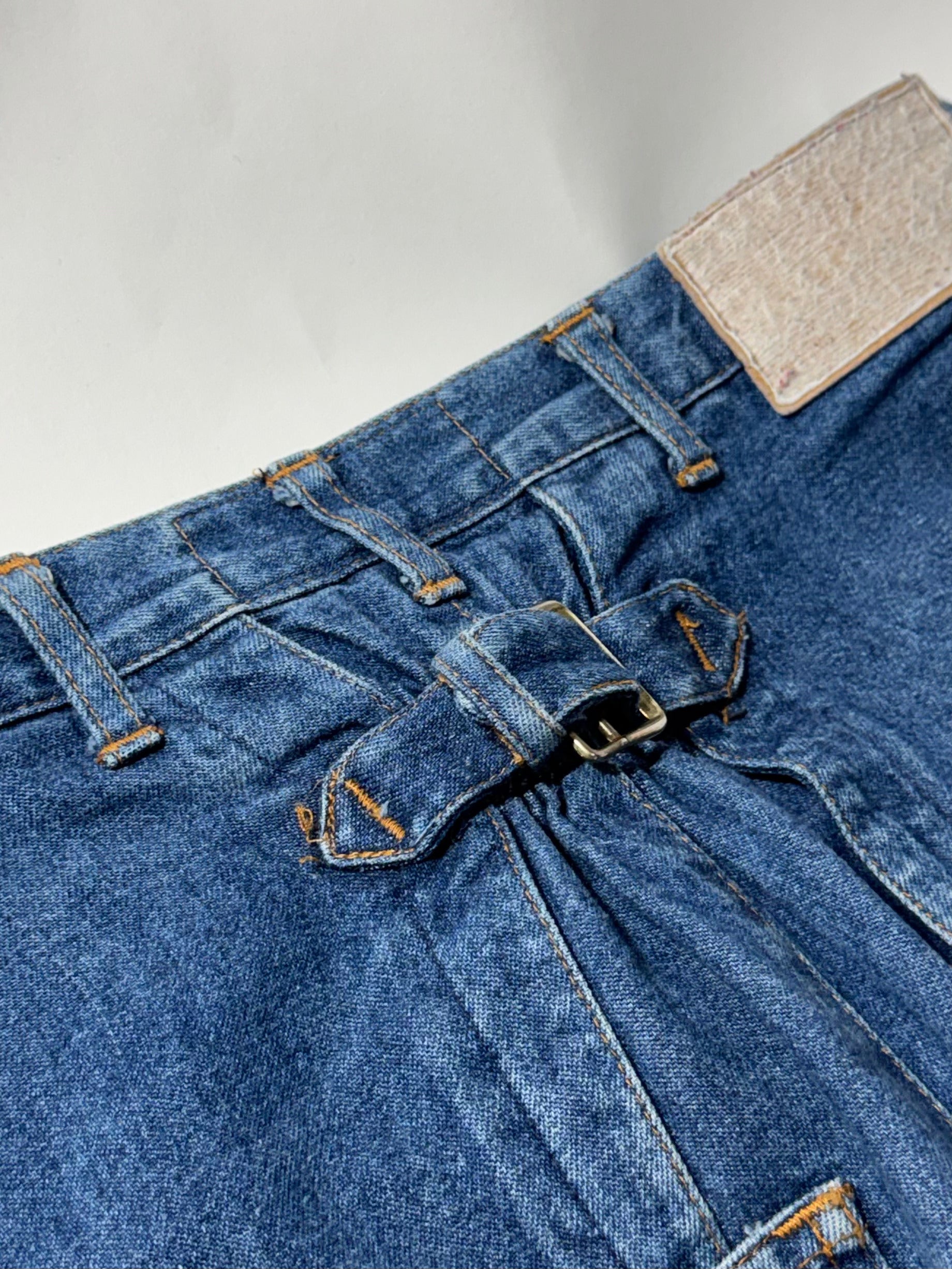 90s Marithé + François Girbaud Closed Buckle-Back Wide Leg Jeans