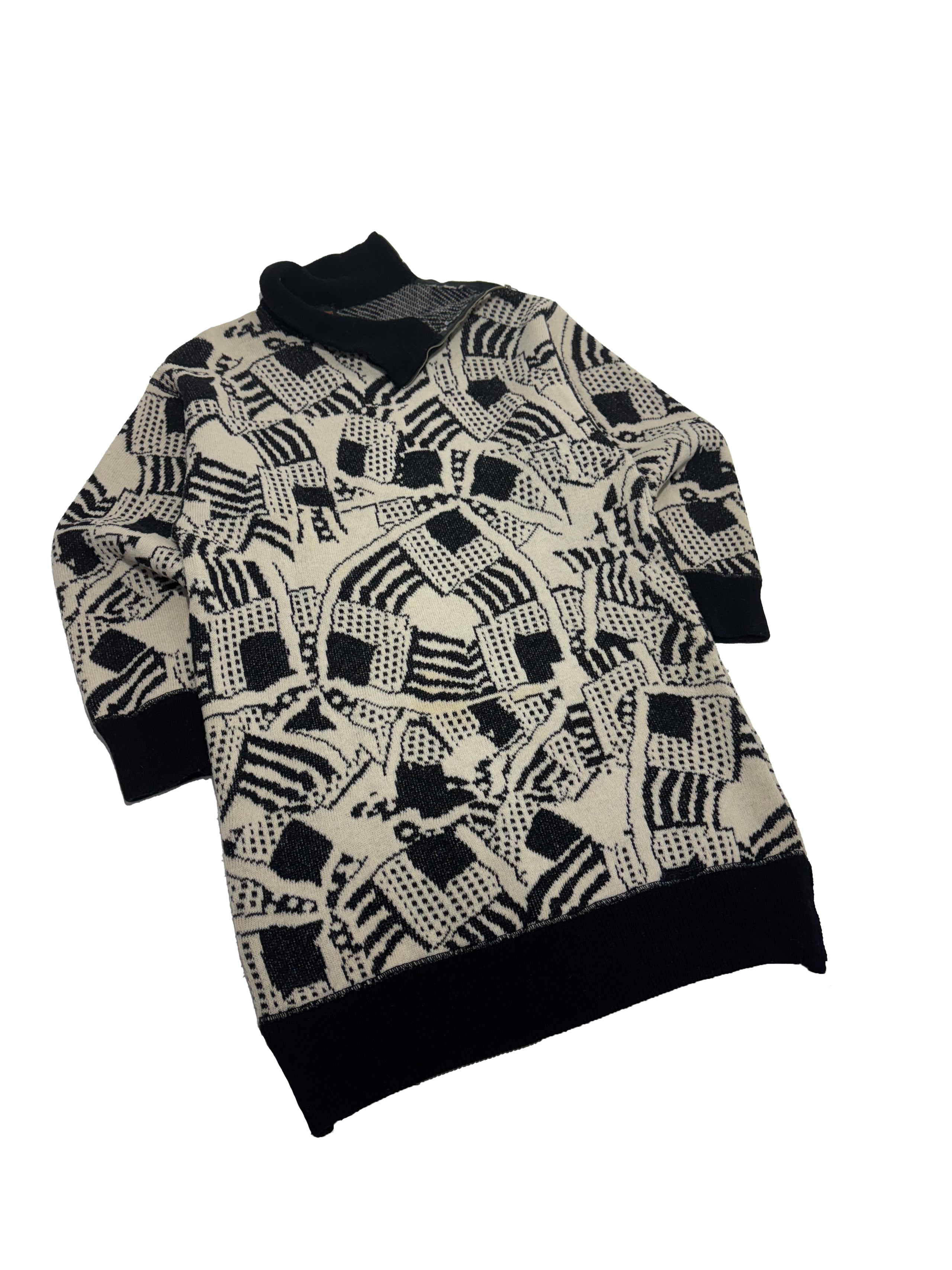 1980s Marithé François Girbaud abstract knit dress