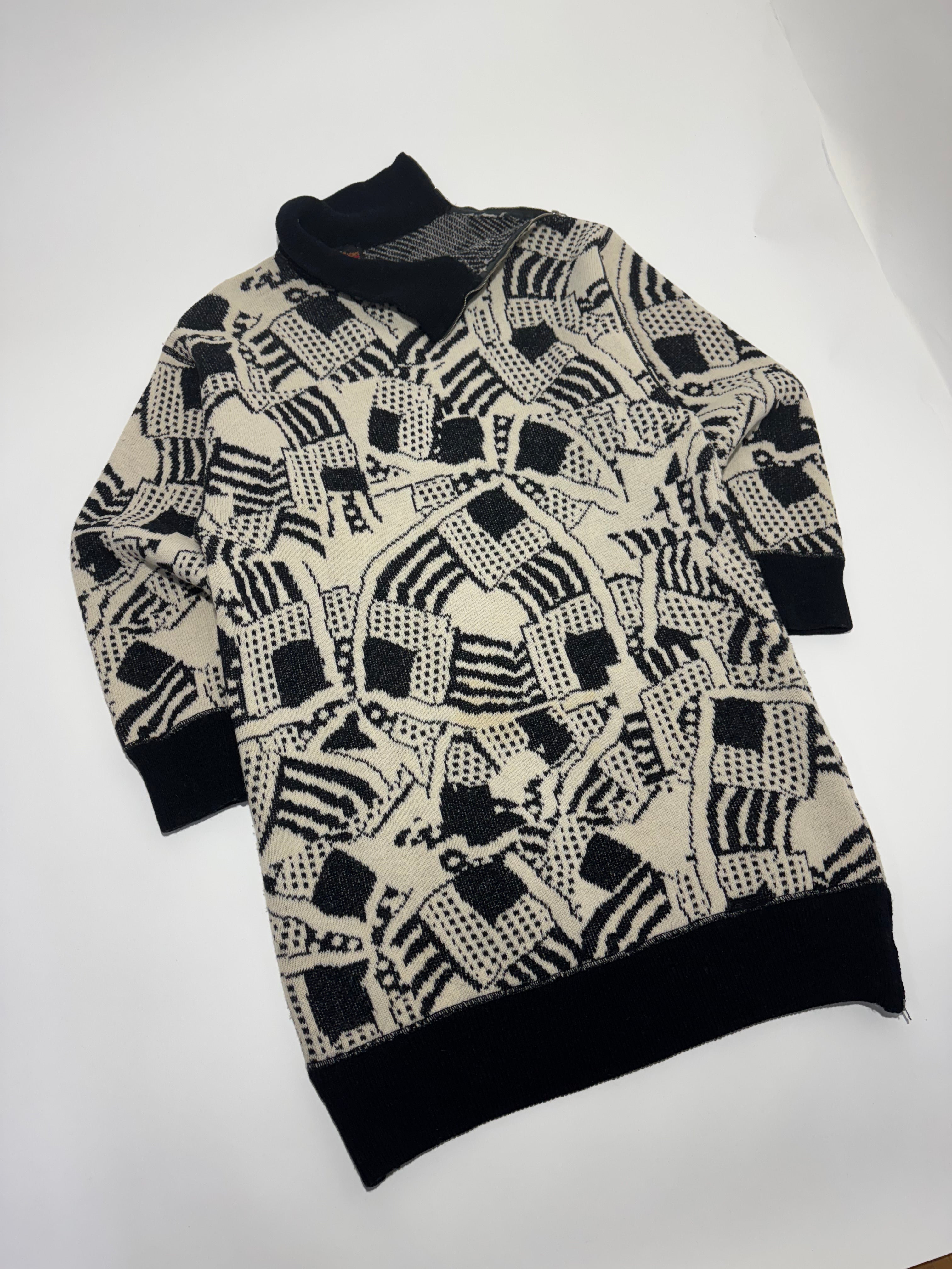 1980s Marithé François Girbaud abstract knit dress