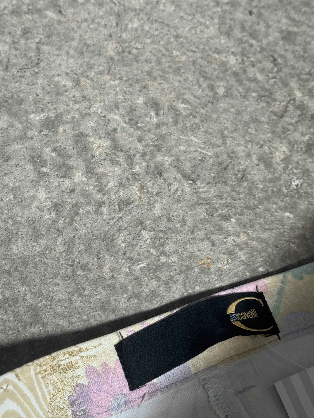 2000S JUST CAVALLI PATCHWORK FLORAL PANTS