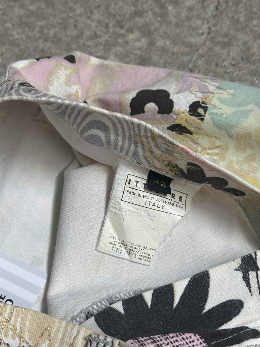 2000S JUST CAVALLI PATCHWORK FLORAL PANTS