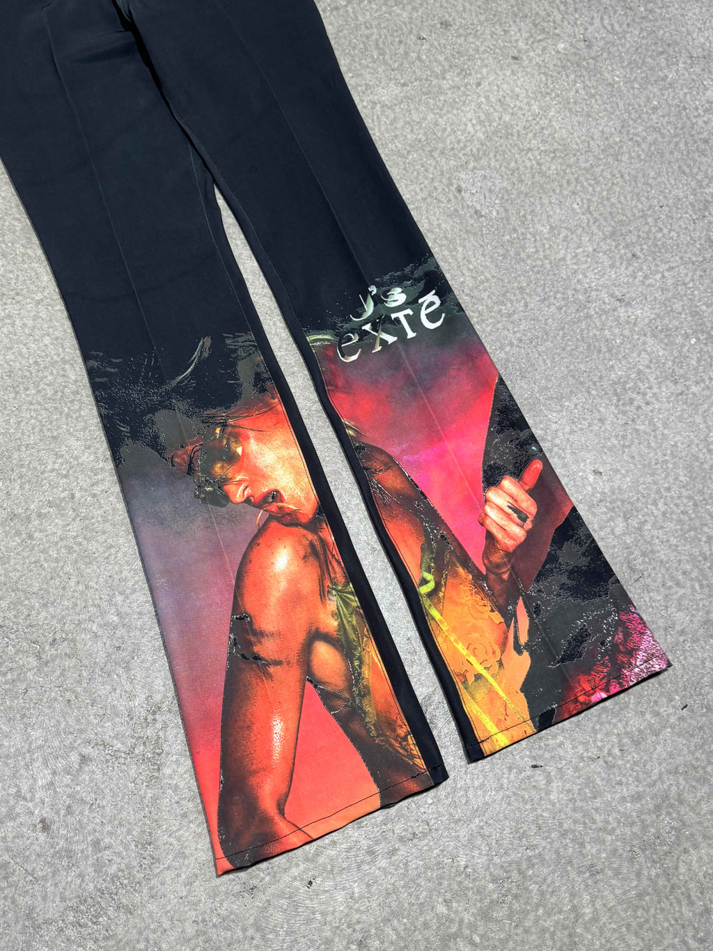 J'S EXTE DIOR SS01 PRINT GISELE BÜNDCHEN CONVERTIBLE ZIP-WAIST PANTS