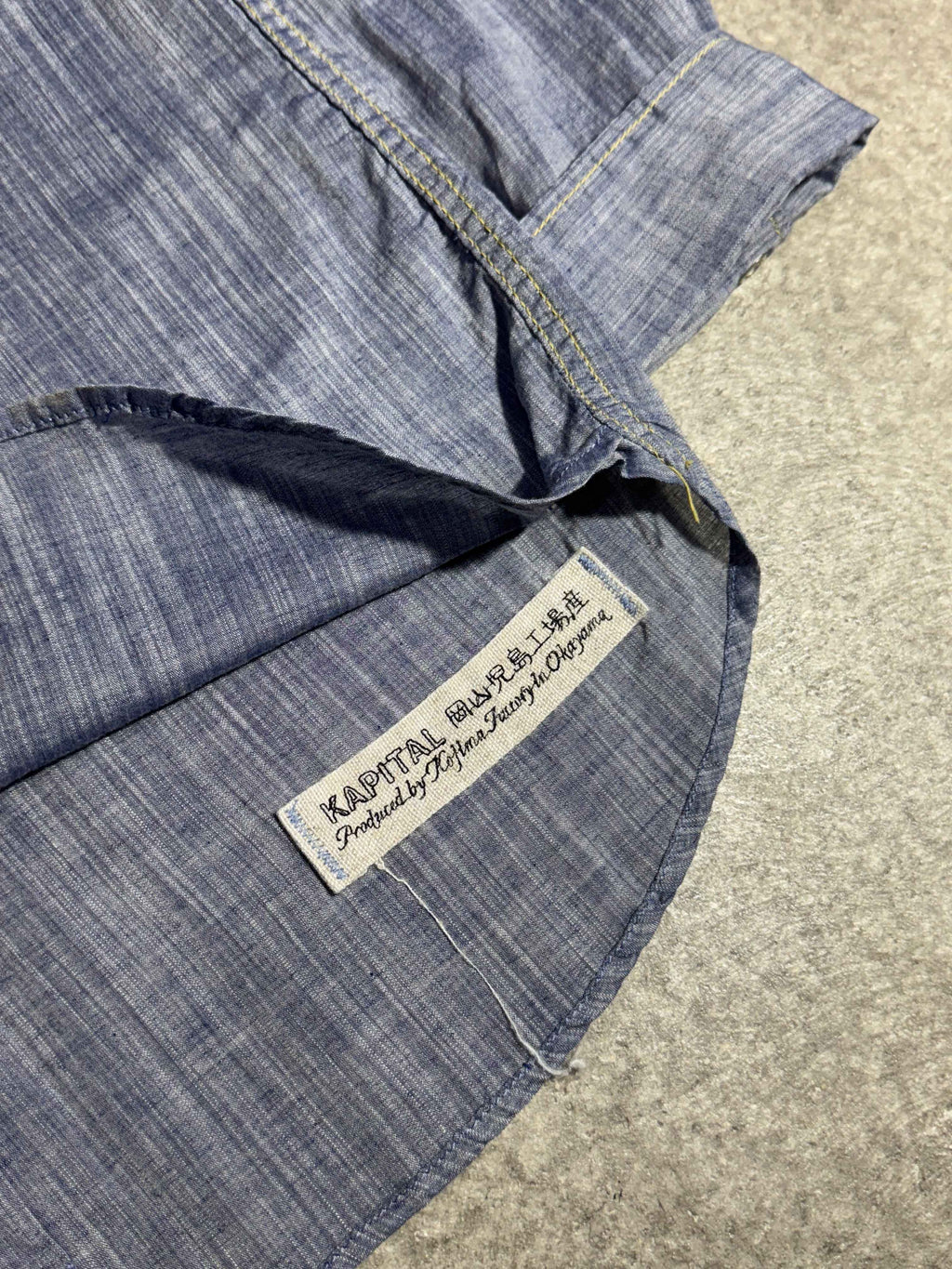 KAPITAL WESTERN CHAMBRAY SNAP BUTTON SHIRT BLUE