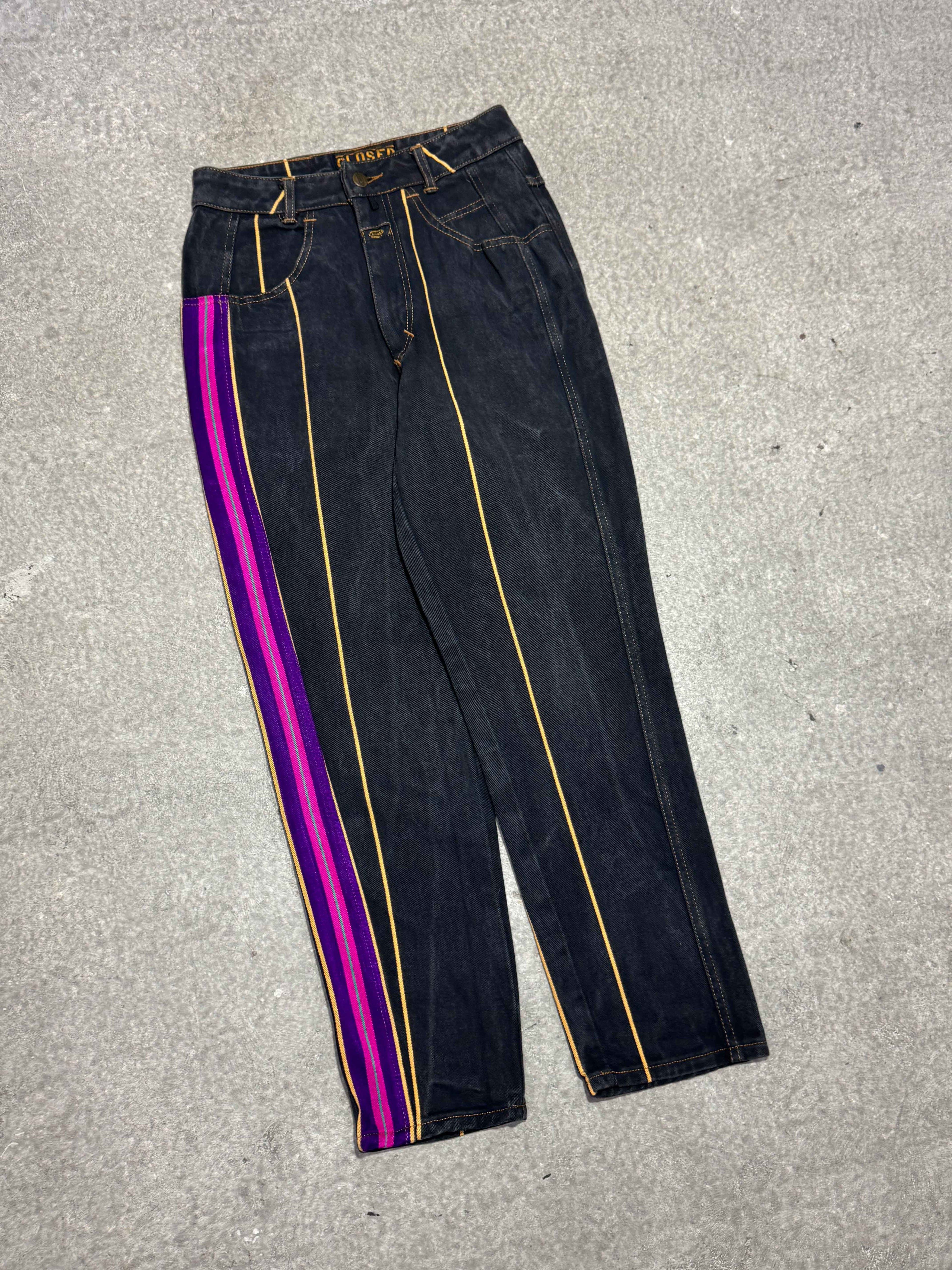 1980S CLOSED MARITHÉ + FRANÇOIS GIRBAUD AFRICAN HIGH WAIST JEANS