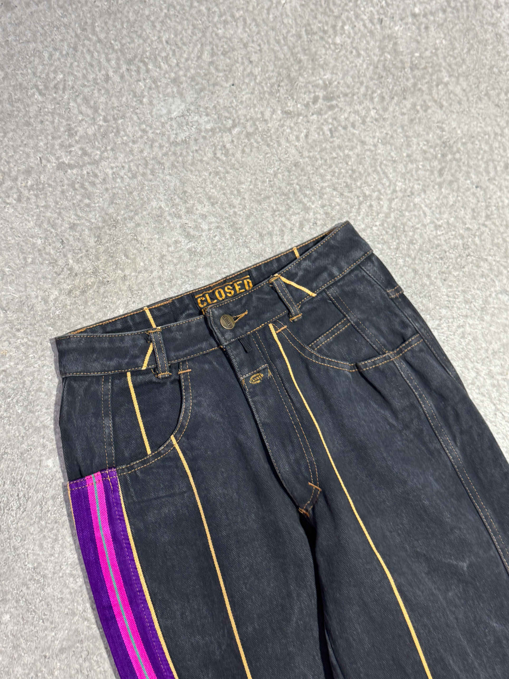 1980S CLOSED MARITHÉ + FRANÇOIS GIRBAUD AFRICAN HIGH WAIST JEANS
