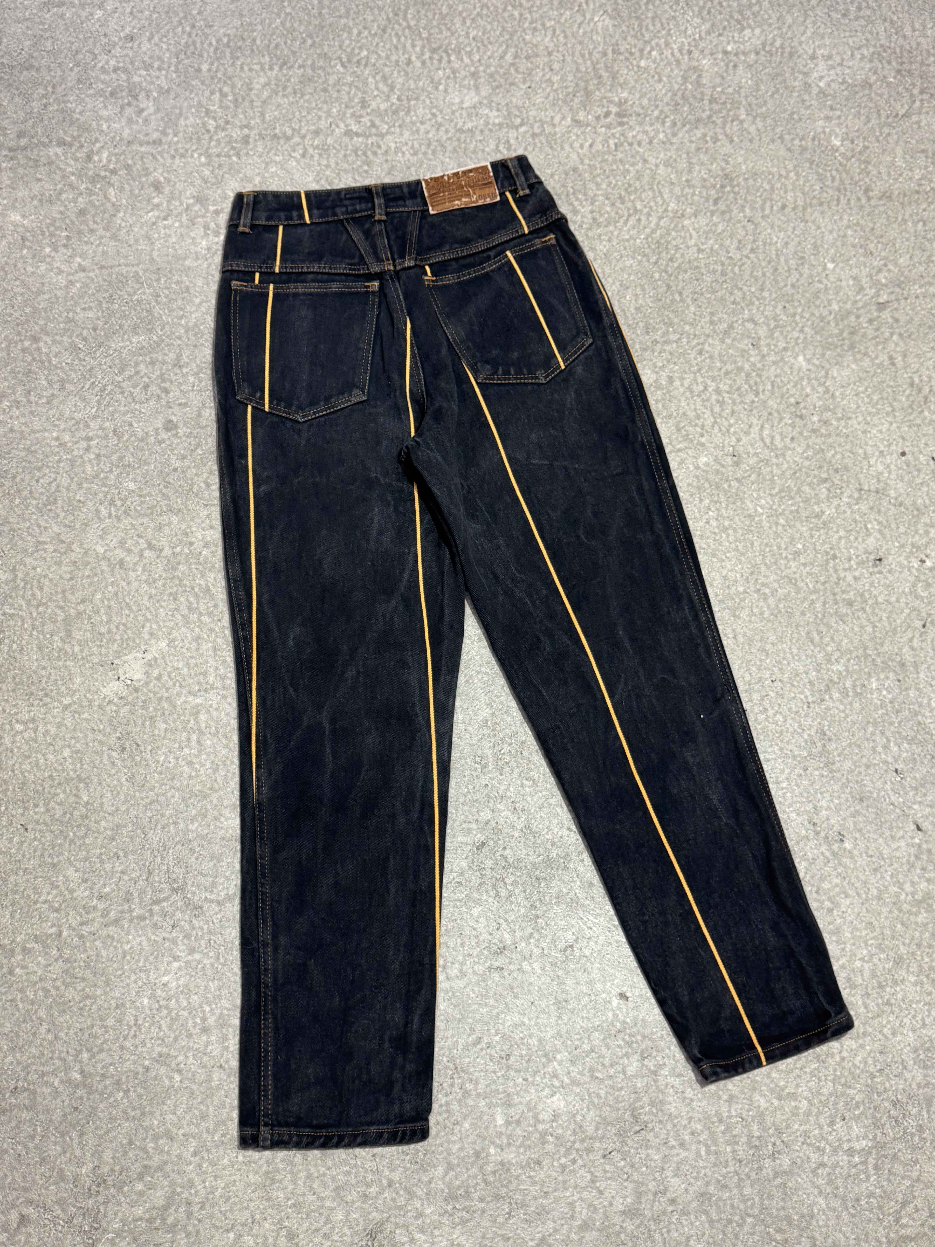 1980S CLOSED MARITHÉ + FRANÇOIS GIRBAUD AFRICAN HIGH WAIST JEANS