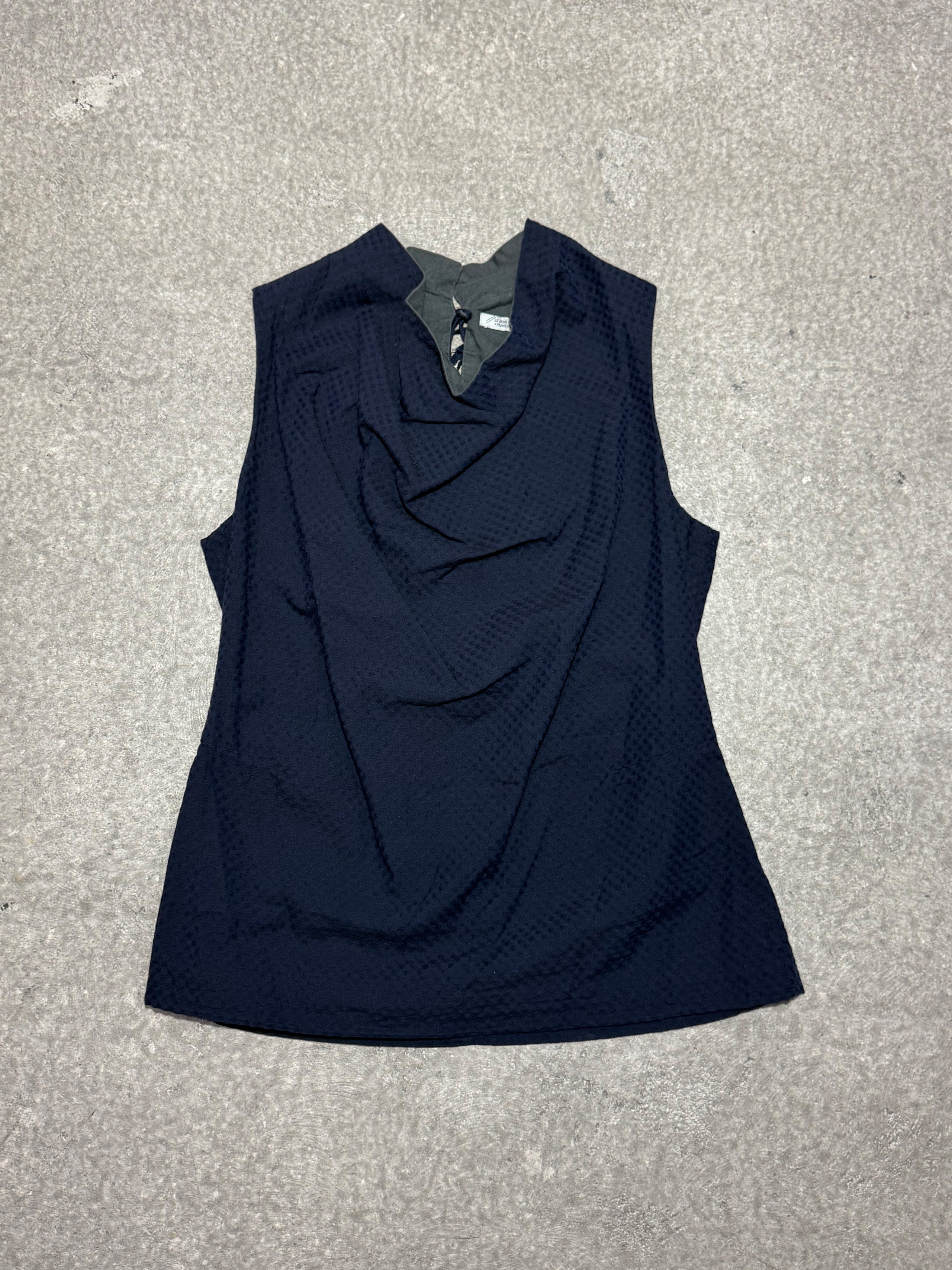 LE JEAN MARITHÉ + FRANÇOIS GIRBAUD ASYMETRICAL TOP BLUE