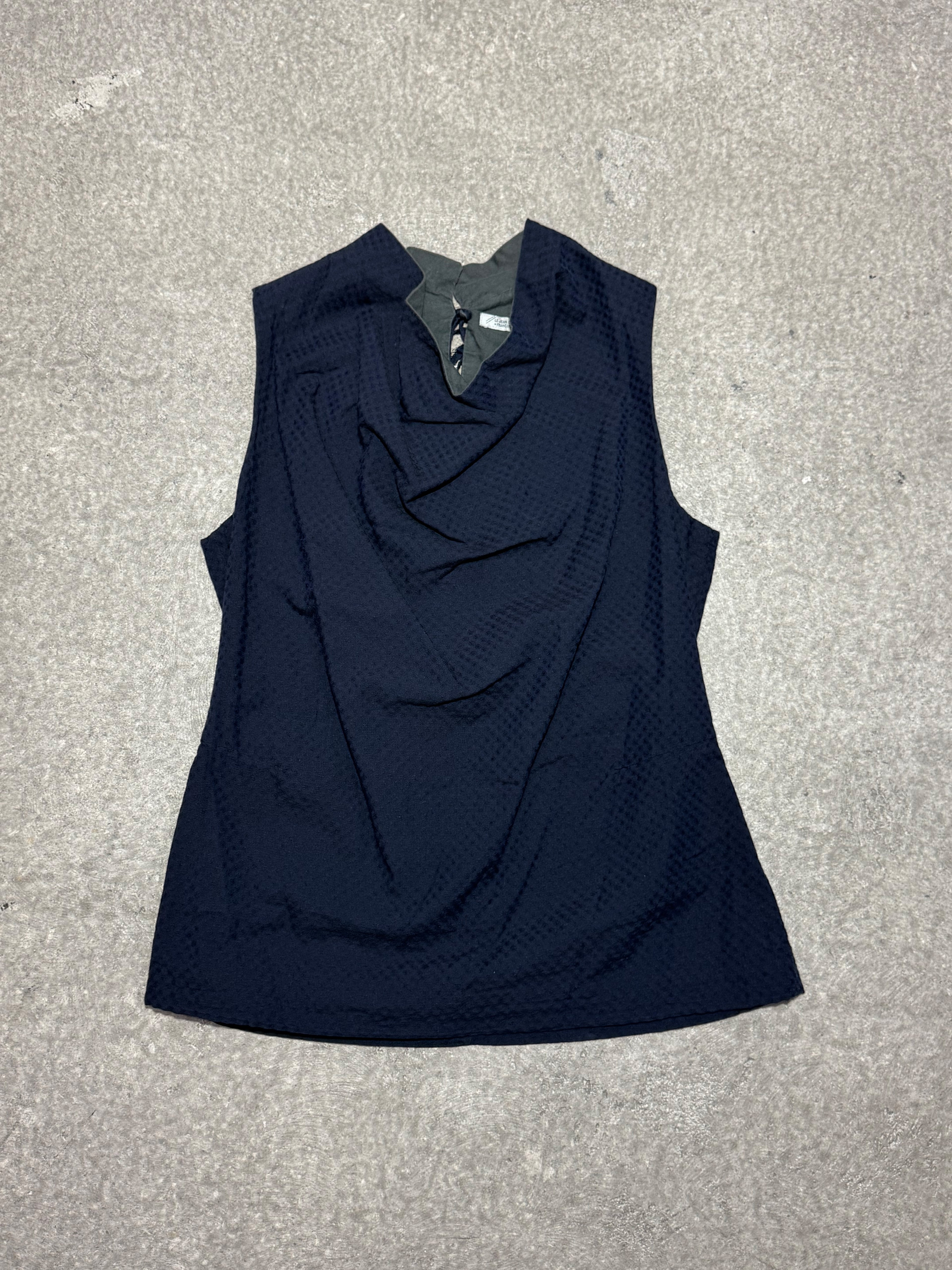LE JEAN MARITHÉ + FRANÇOIS GIRBAUD ASYMETRICAL TOP BLUE
