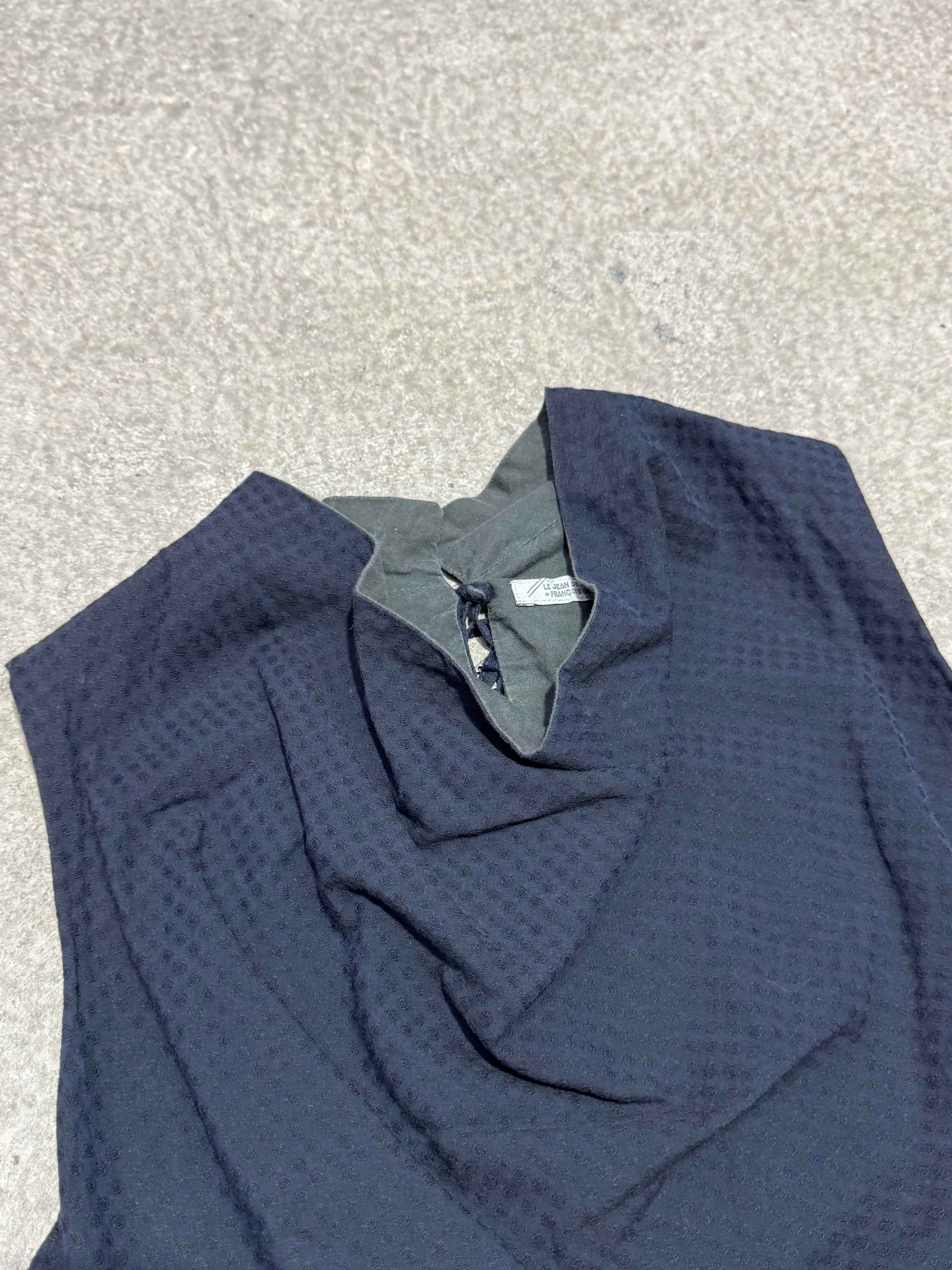 LE JEAN MARITHÉ + FRANÇOIS GIRBAUD ASYMETRICAL TOP BLUE