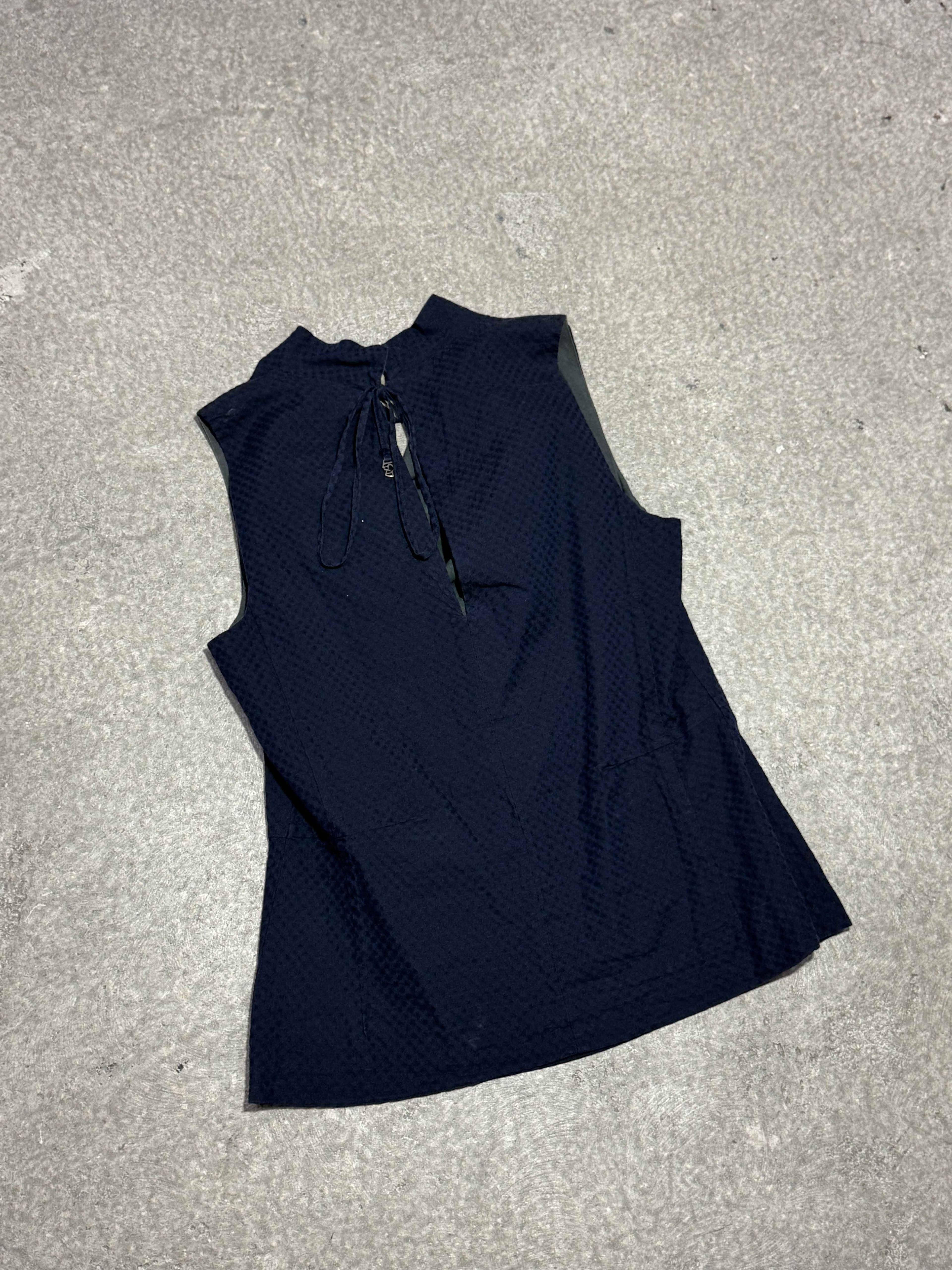 LE JEAN MARITHÉ + FRANÇOIS GIRBAUD ASYMETRICAL TOP BLUE