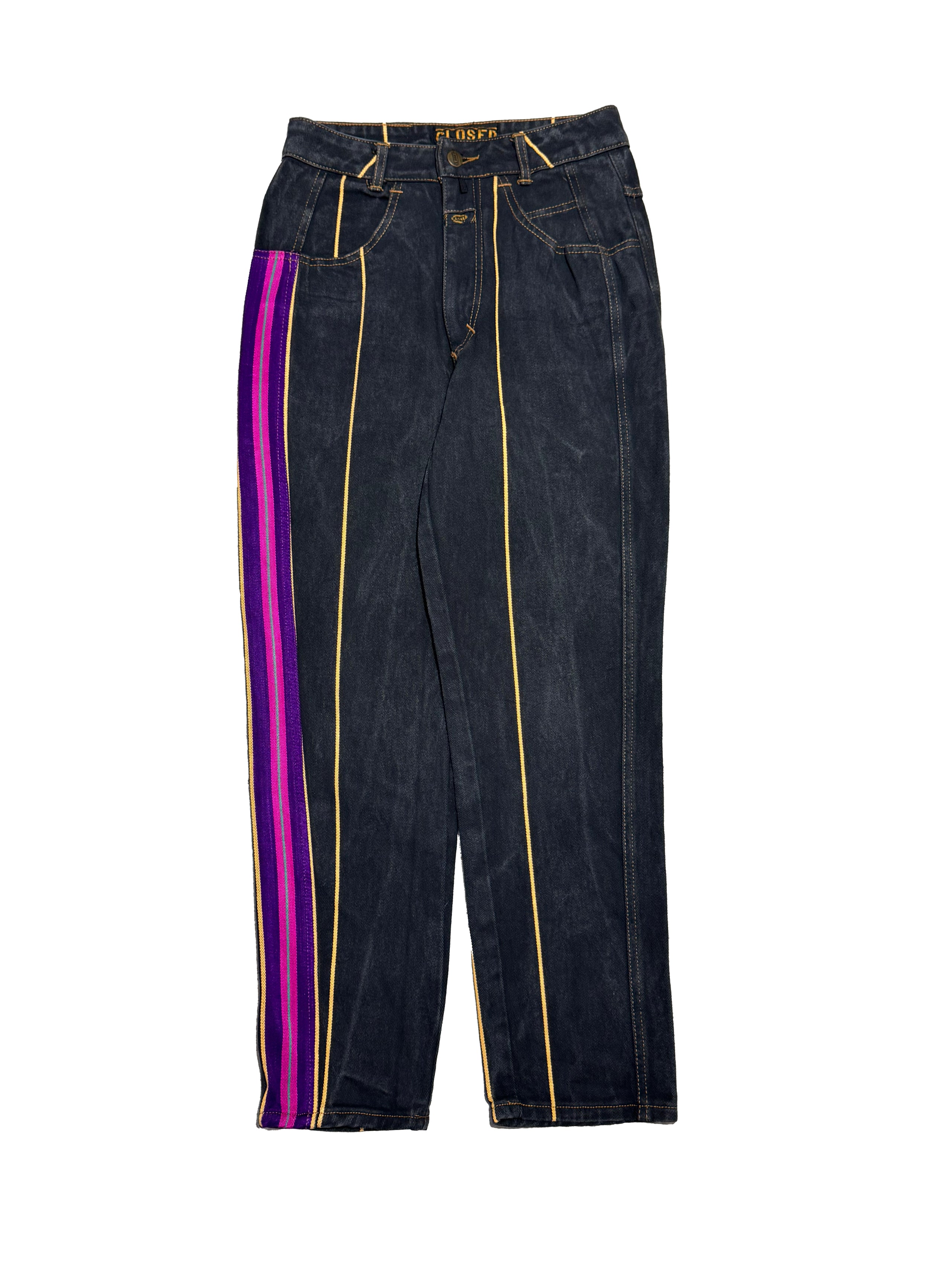 1980S CLOSED MARITHÉ + FRANÇOIS GIRBAUD AFRICAN HIGH WAIST JEANS