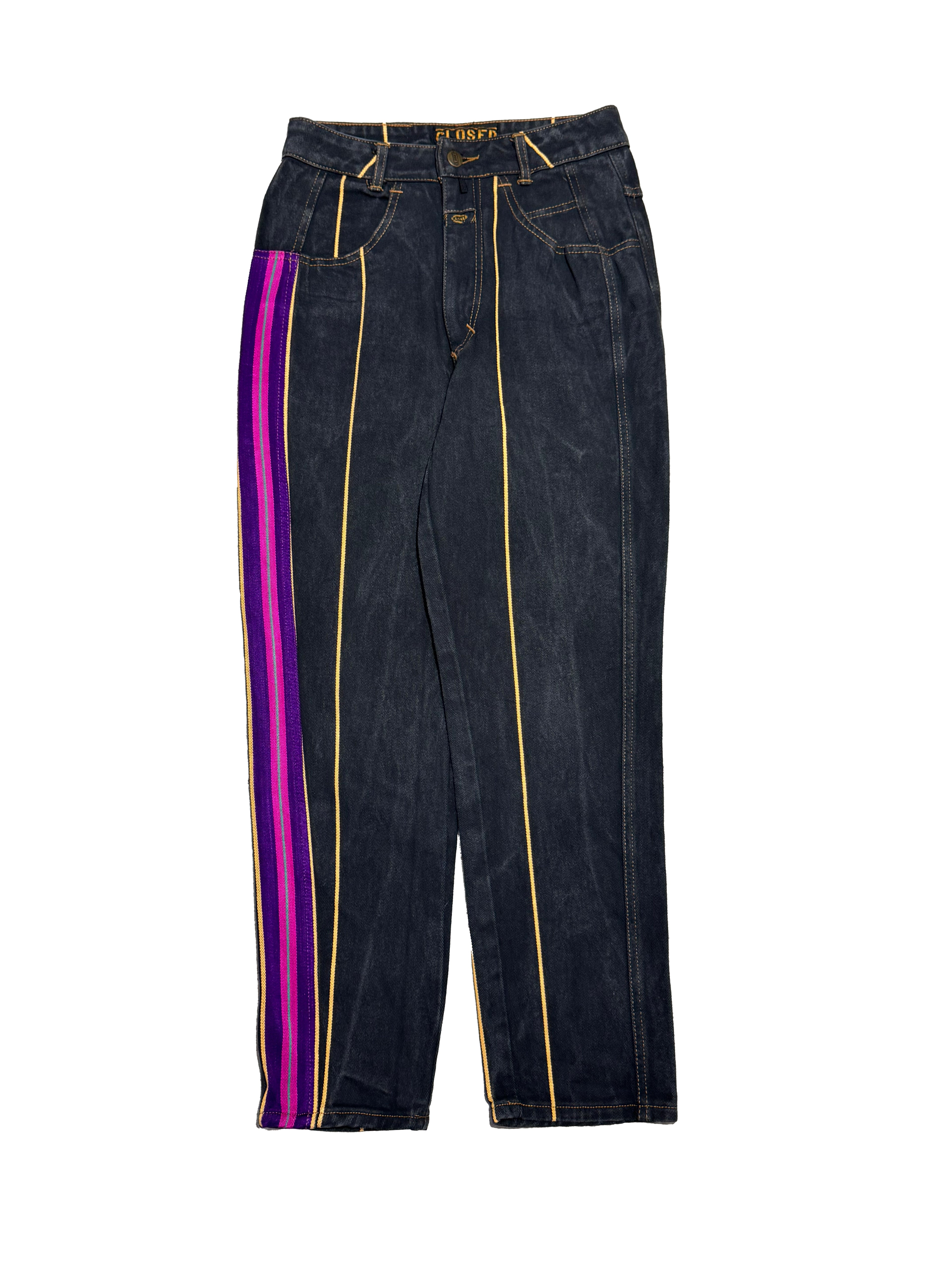 1980S CLOSED MARITHÉ + FRANÇOIS GIRBAUD AFRICAN HIGH WAIST JEANS