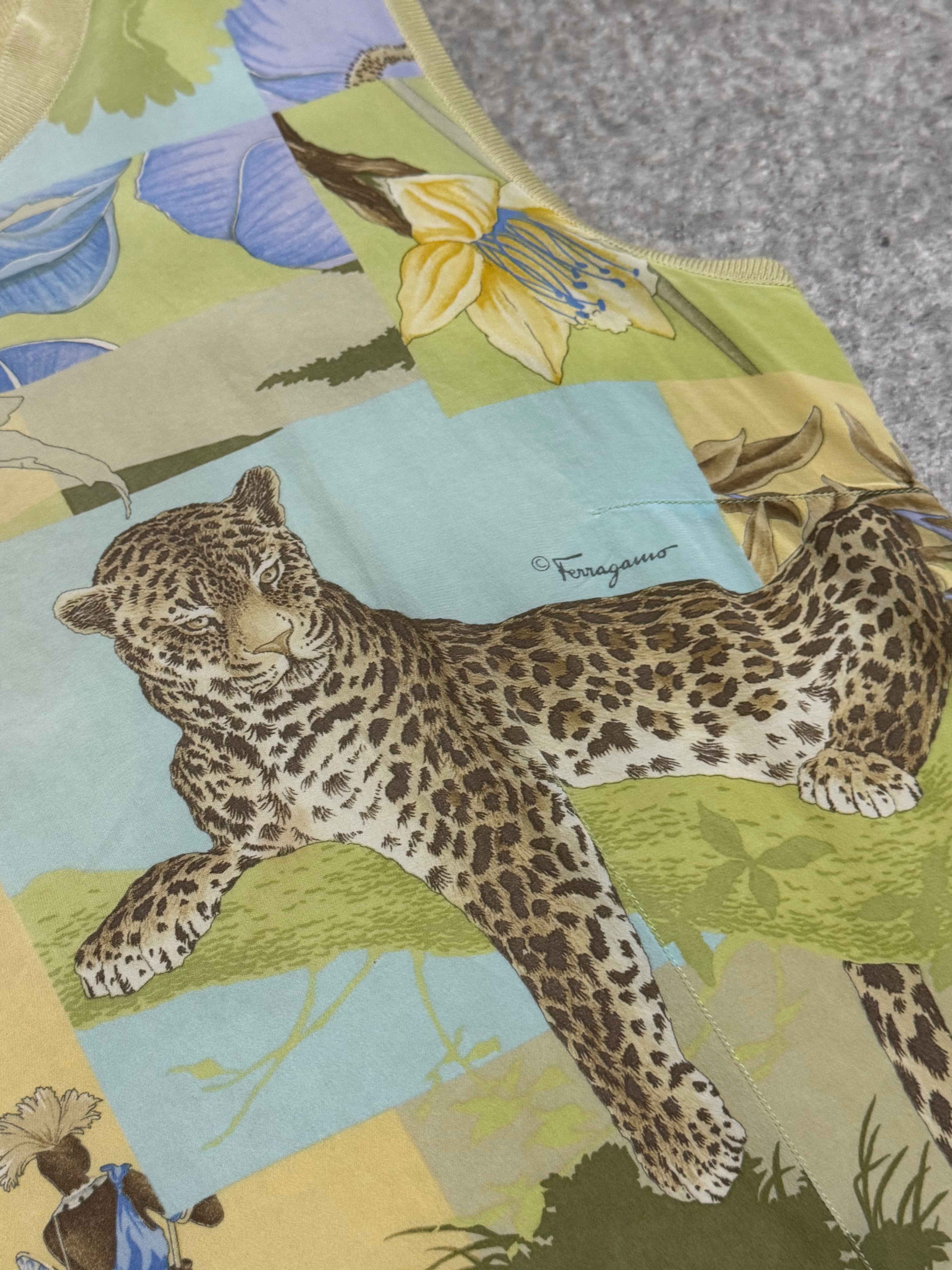 90S SALVATORE FERRAGAMO SILK TIGER TANK TOP