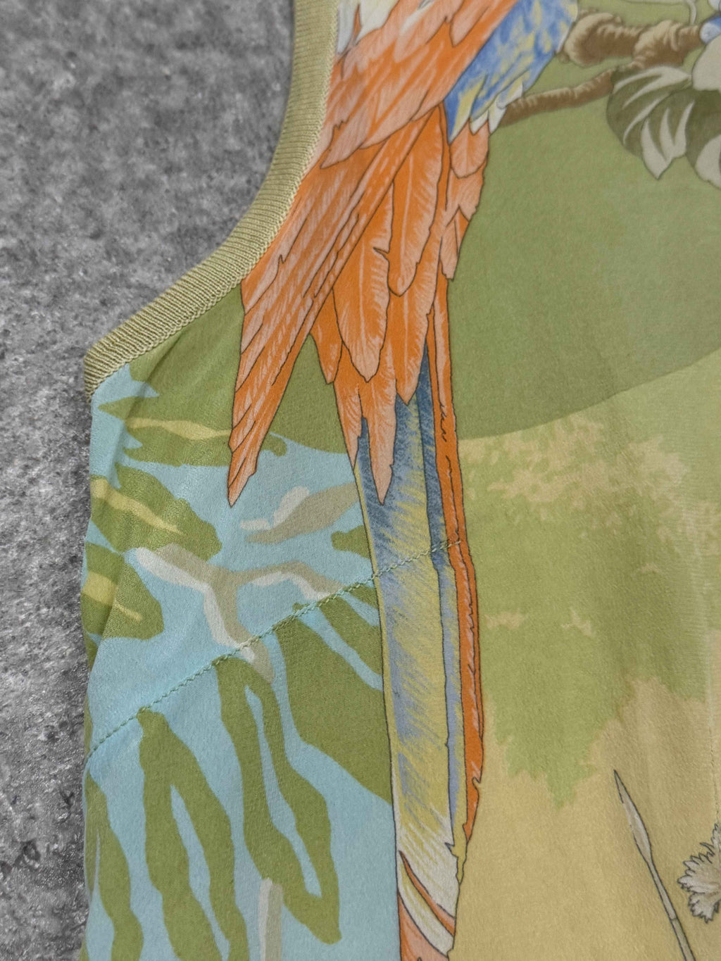 90S SALVATORE FERRAGAMO SILK TIGER TANK TOP