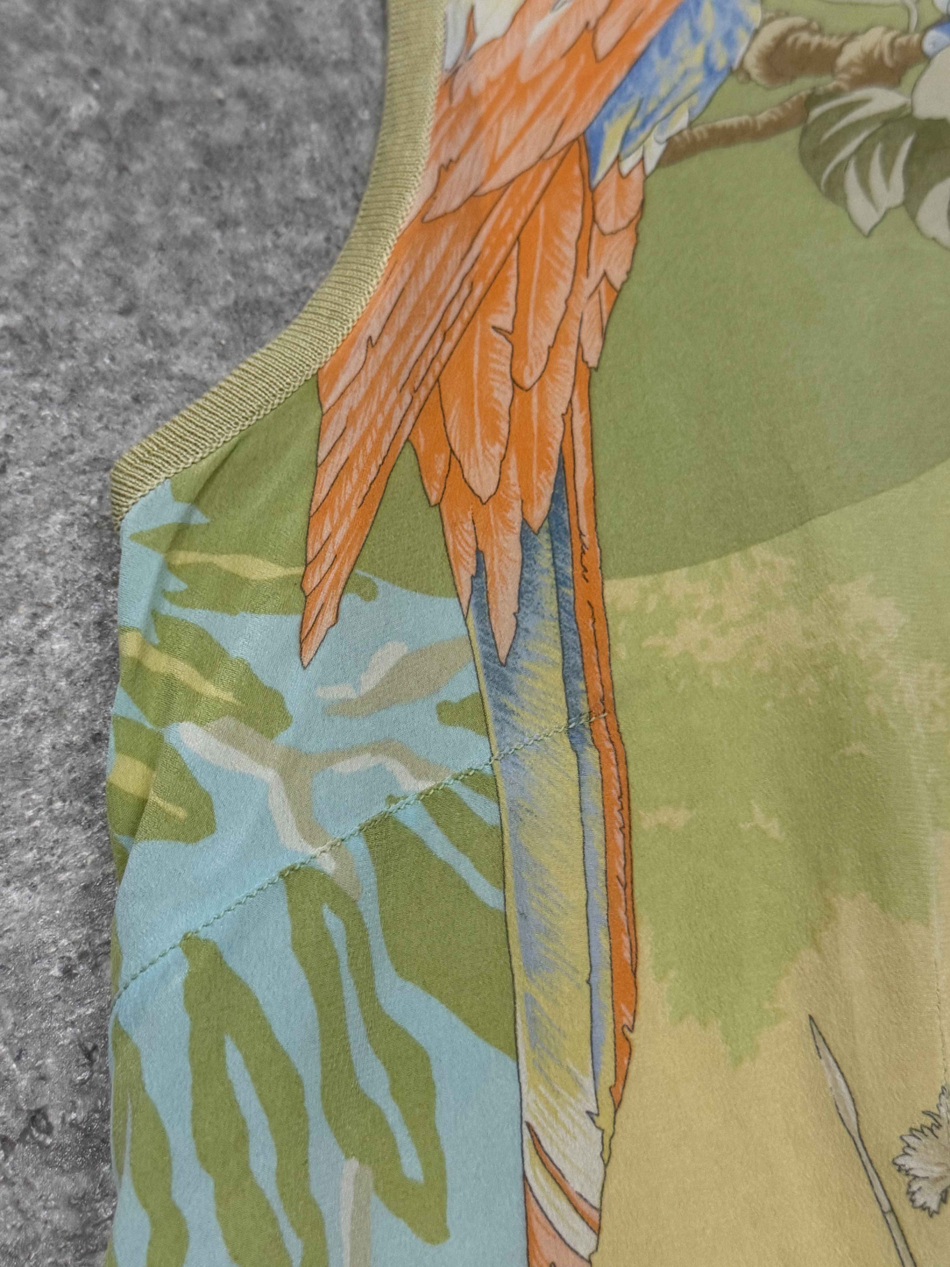 90S SALVATORE FERRAGAMO SILK TIGER TANK TOP