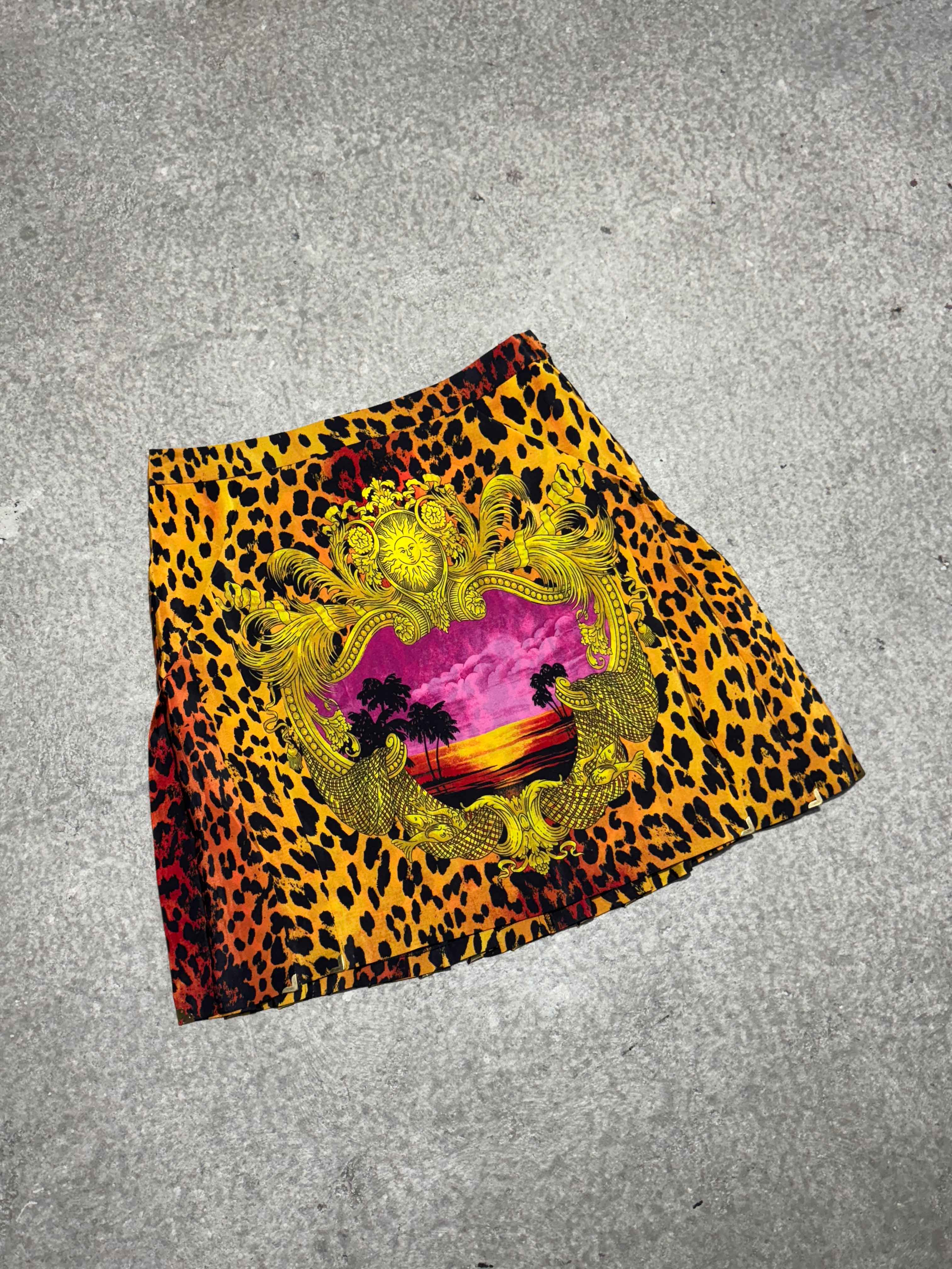 VERSACE H&M FW 2011 SILK VERSACE HEAD SKIRT