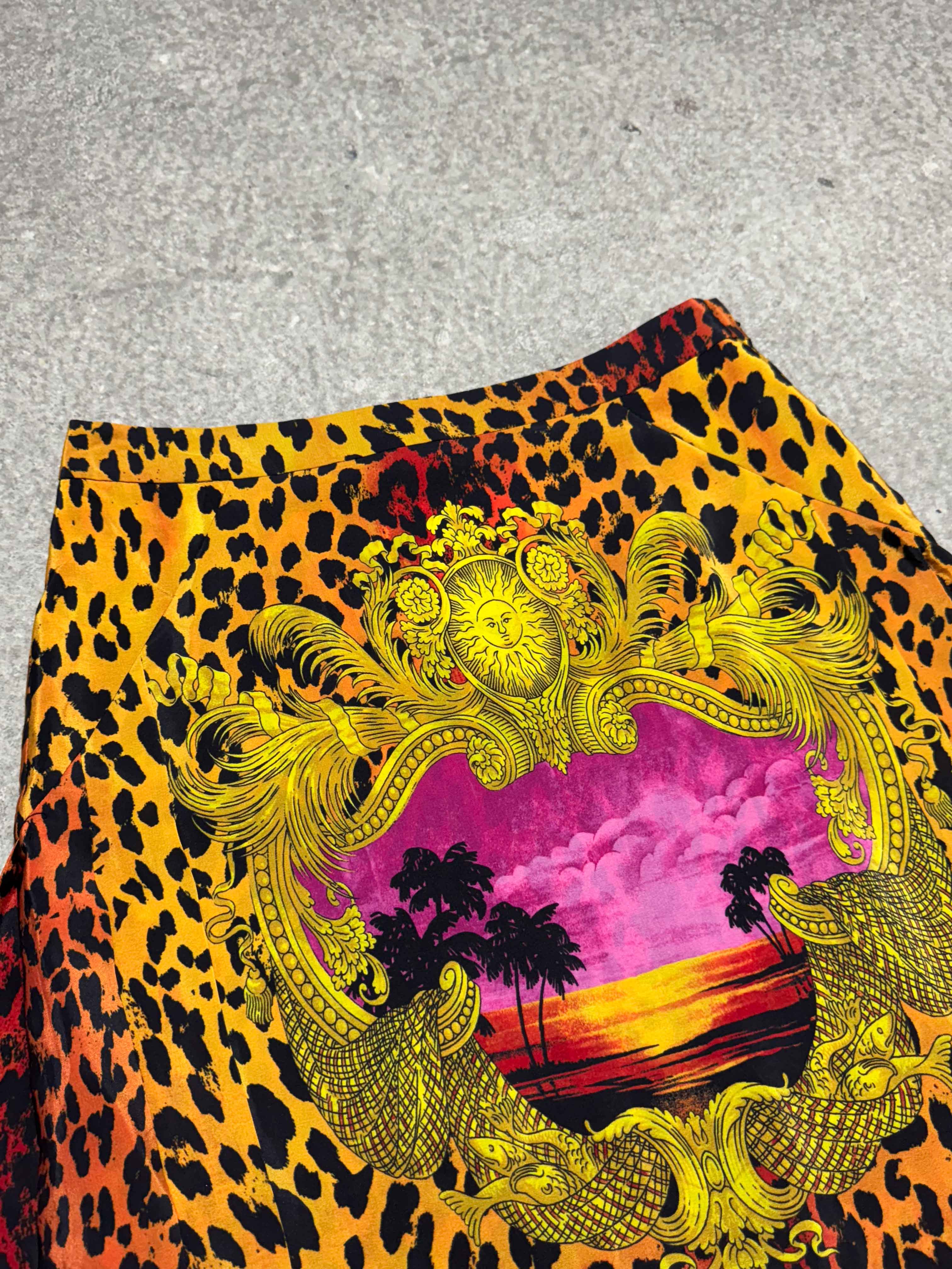 VERSACE H&M FW 2011 SILK VERSACE HEAD SKIRT