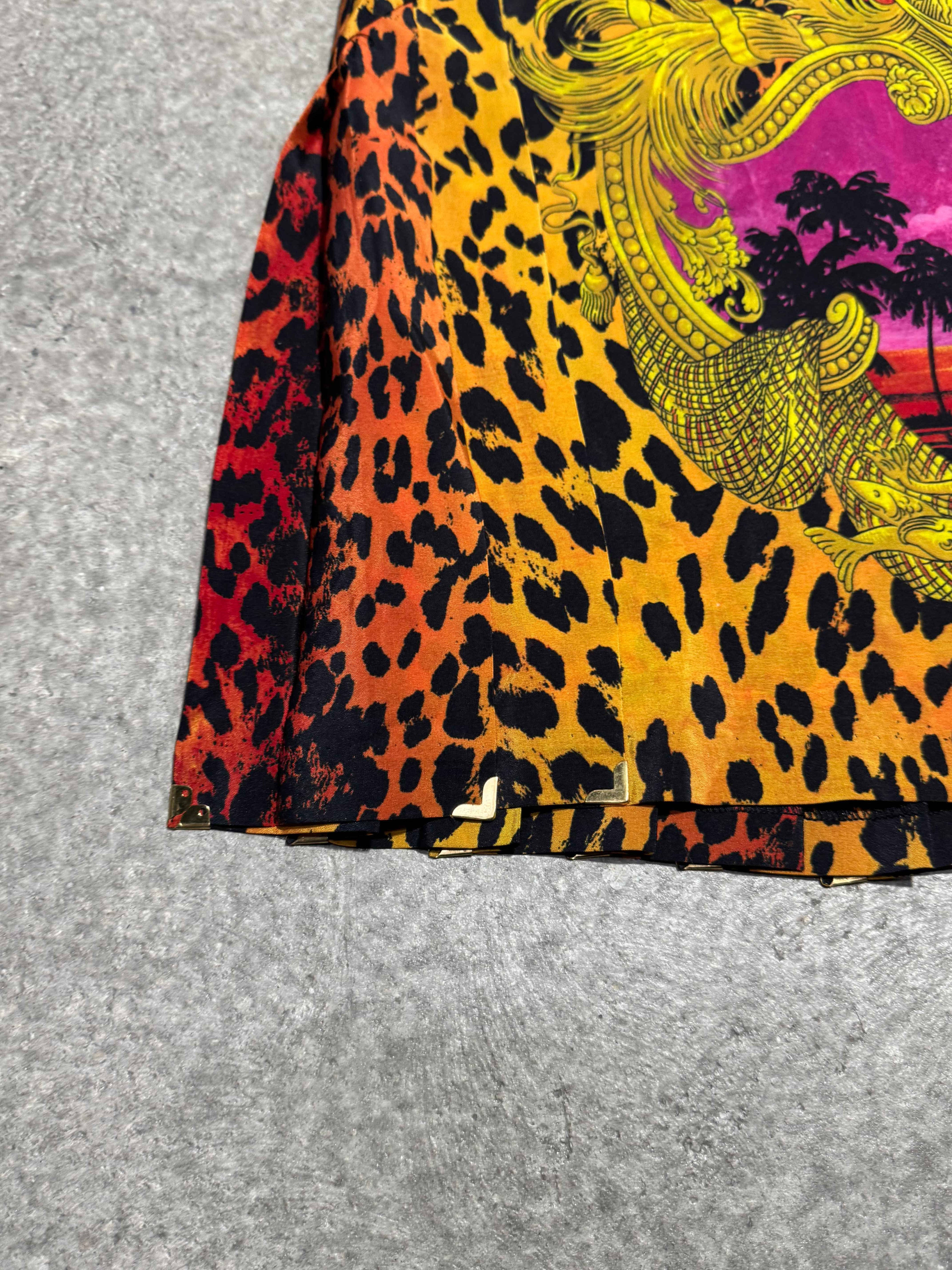 VERSACE H&M FW 2011 SILK VERSACE HEAD SKIRT