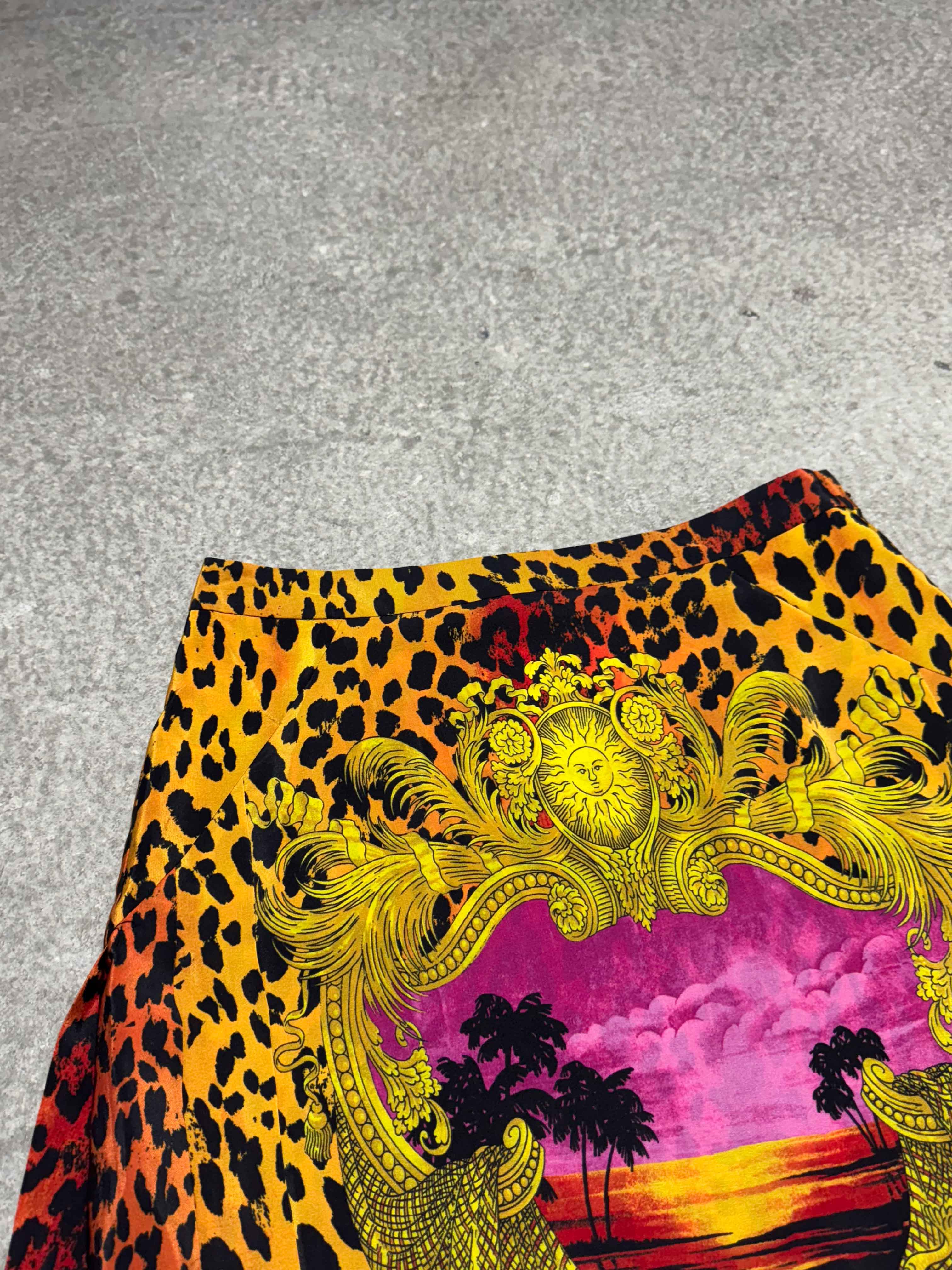 VERSACE H&M FW 2011 SILK VERSACE HEAD SKIRT