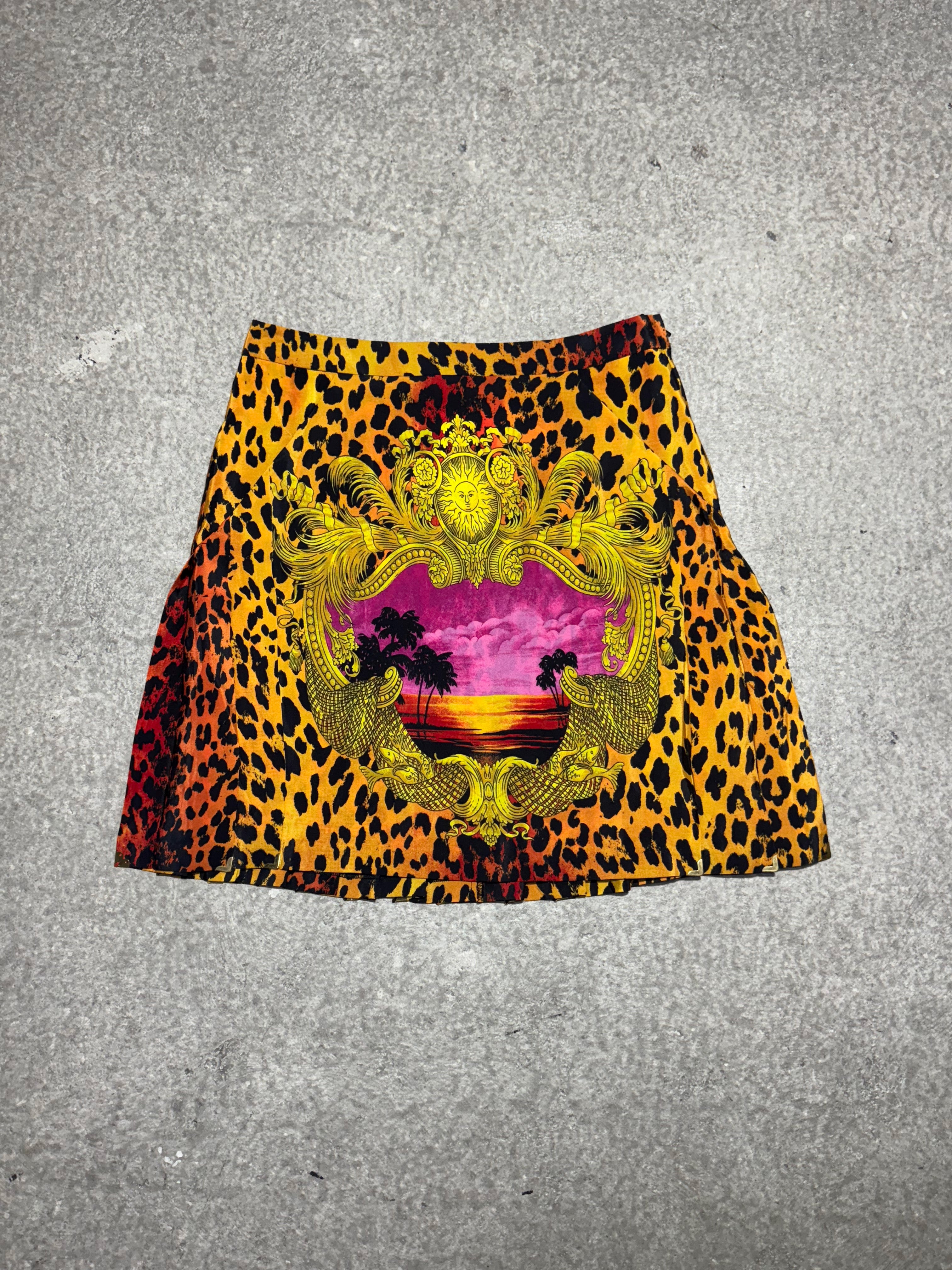 VERSACE H&M FW 2011 SILK VERSACE HEAD SKIRT