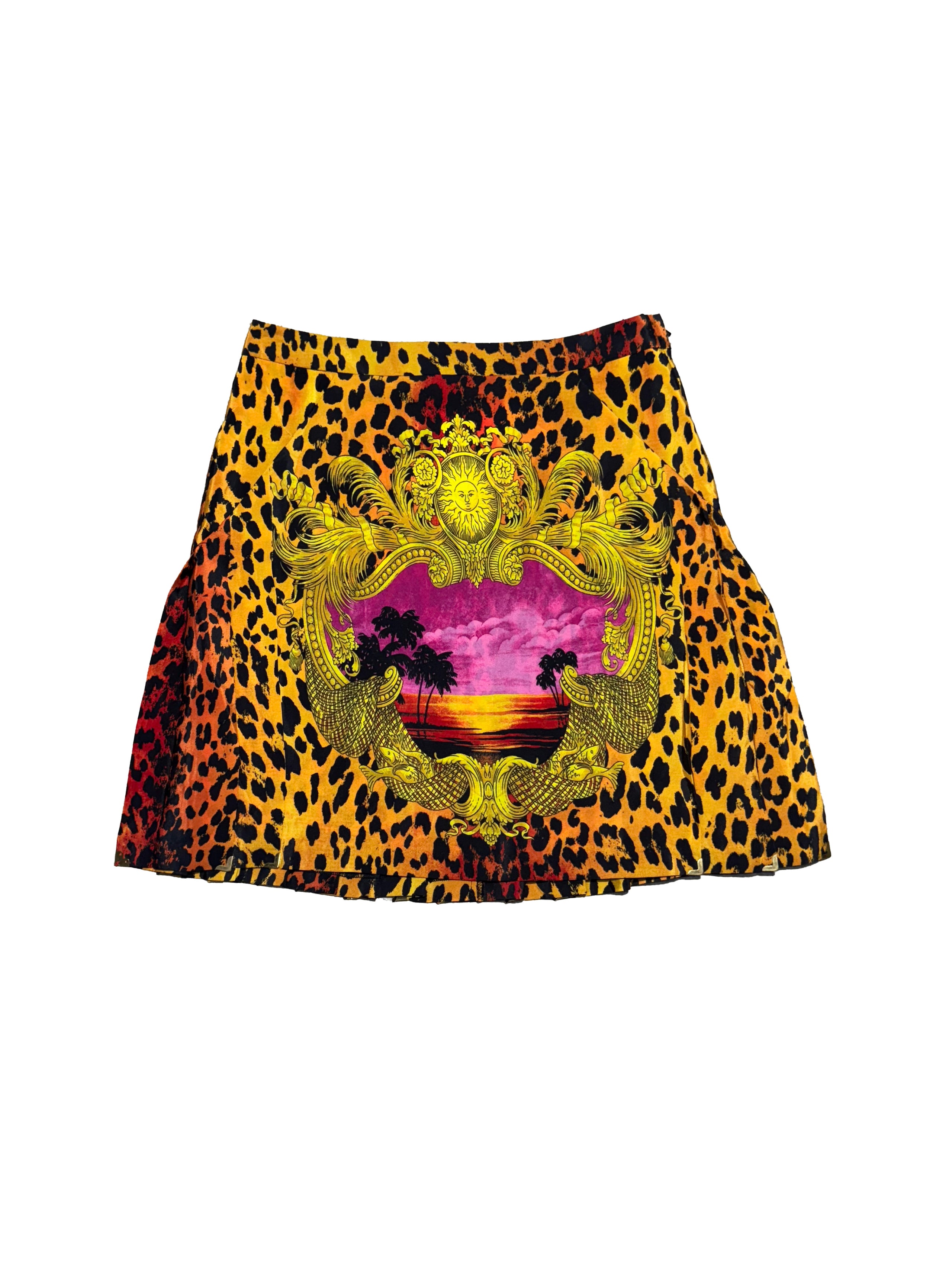 VERSACE H&M FW 2011 SILK VERSACE HEAD SKIRT