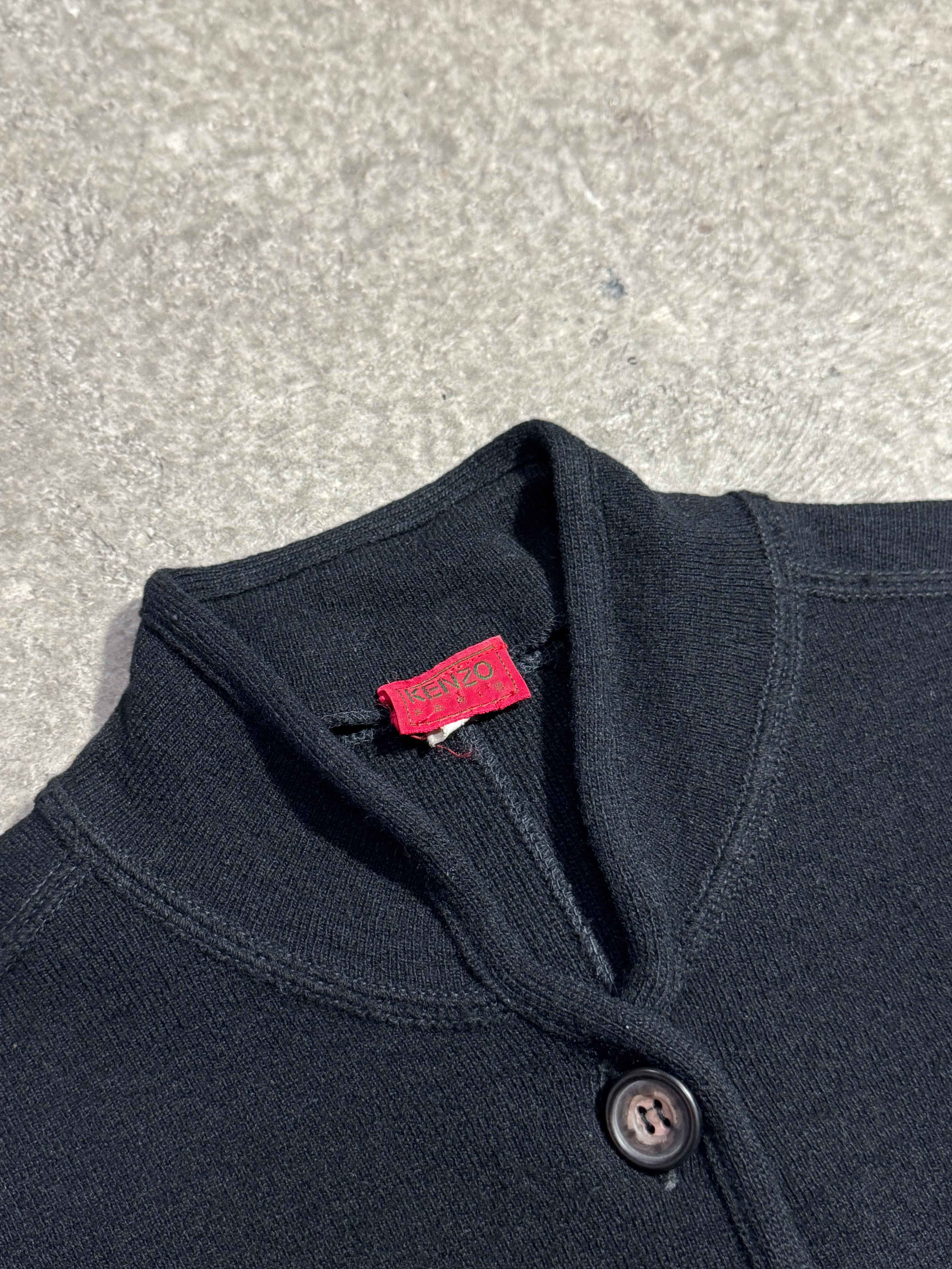 1980S KENZO BUTTON UP CARDIGAN BLACK