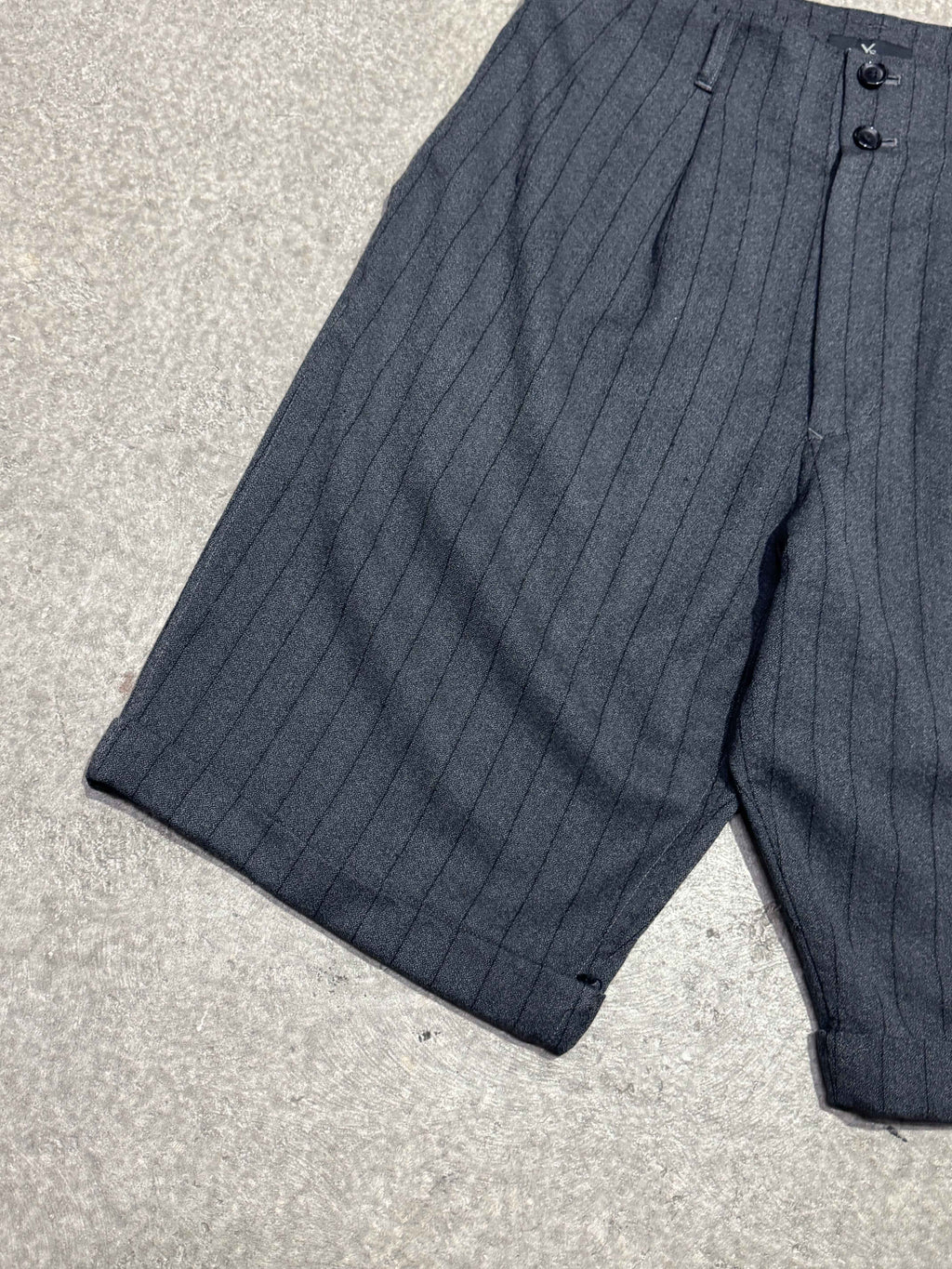 90S Y'S BY YOHJI YAMAMOTO WOOL STIPED SHORTS