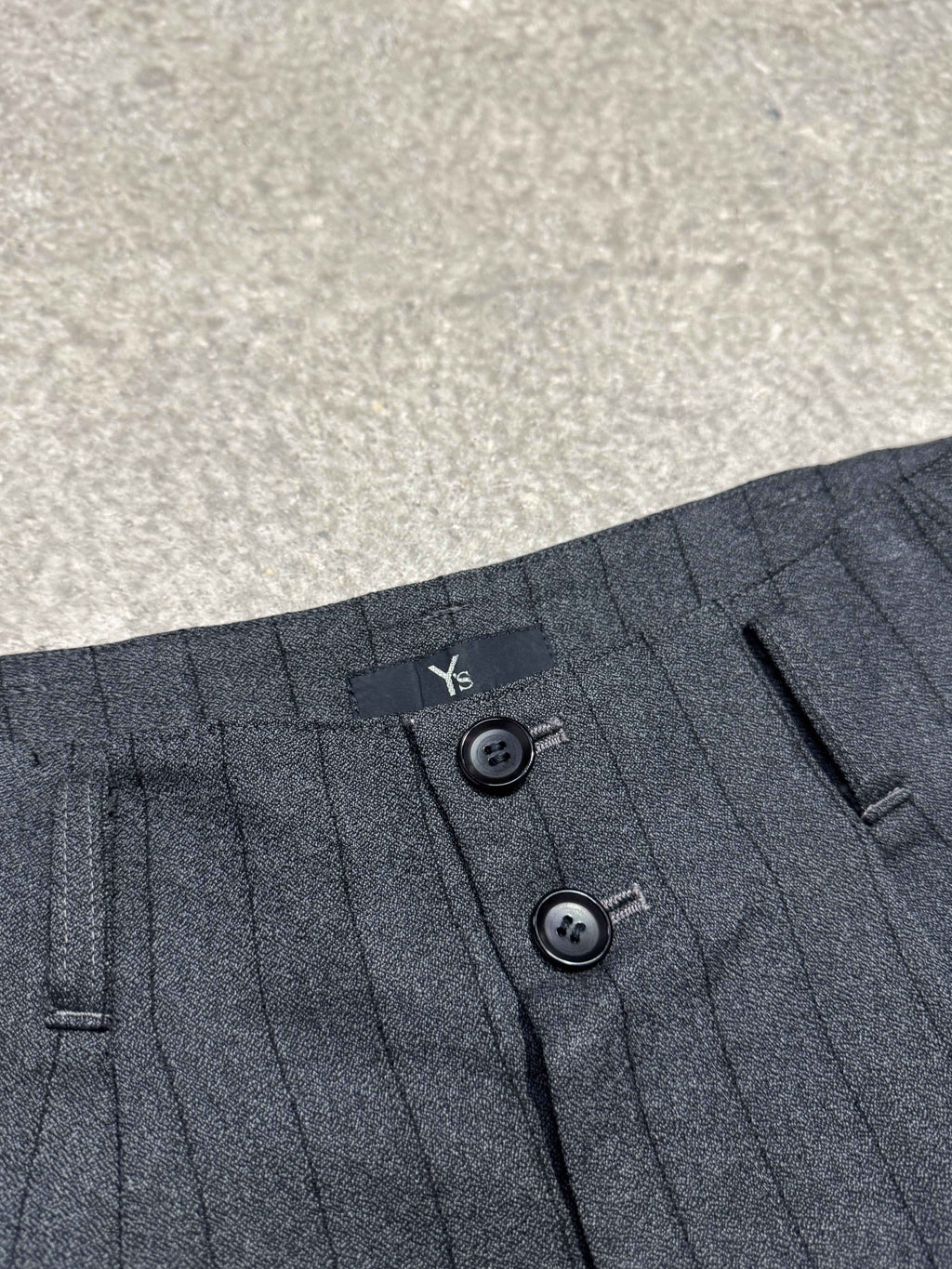 90S Y'S BY YOHJI YAMAMOTO WOOL STIPED SHORTS