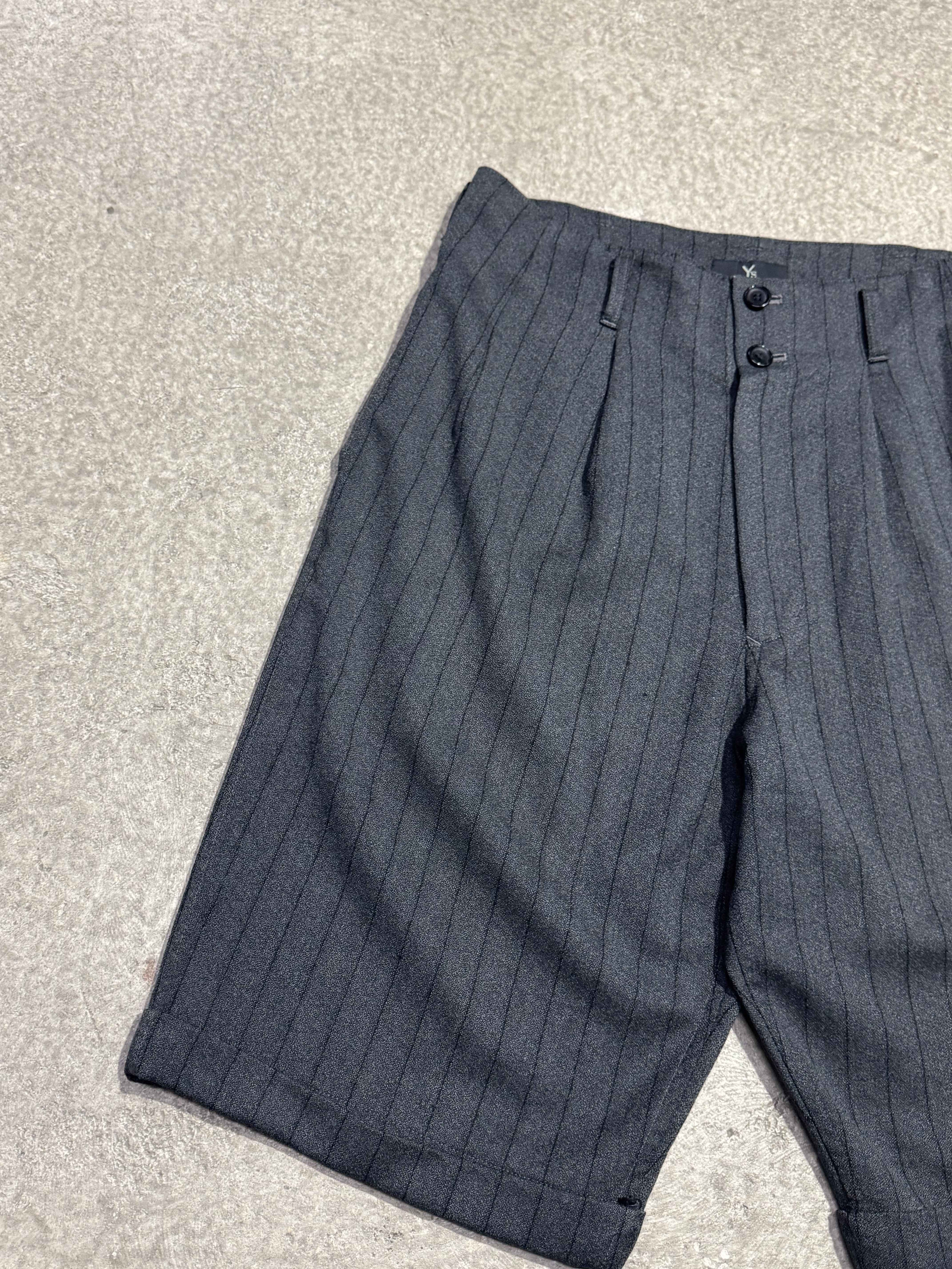 90S Y'S BY YOHJI YAMAMOTO WOOL STIPED SHORTS