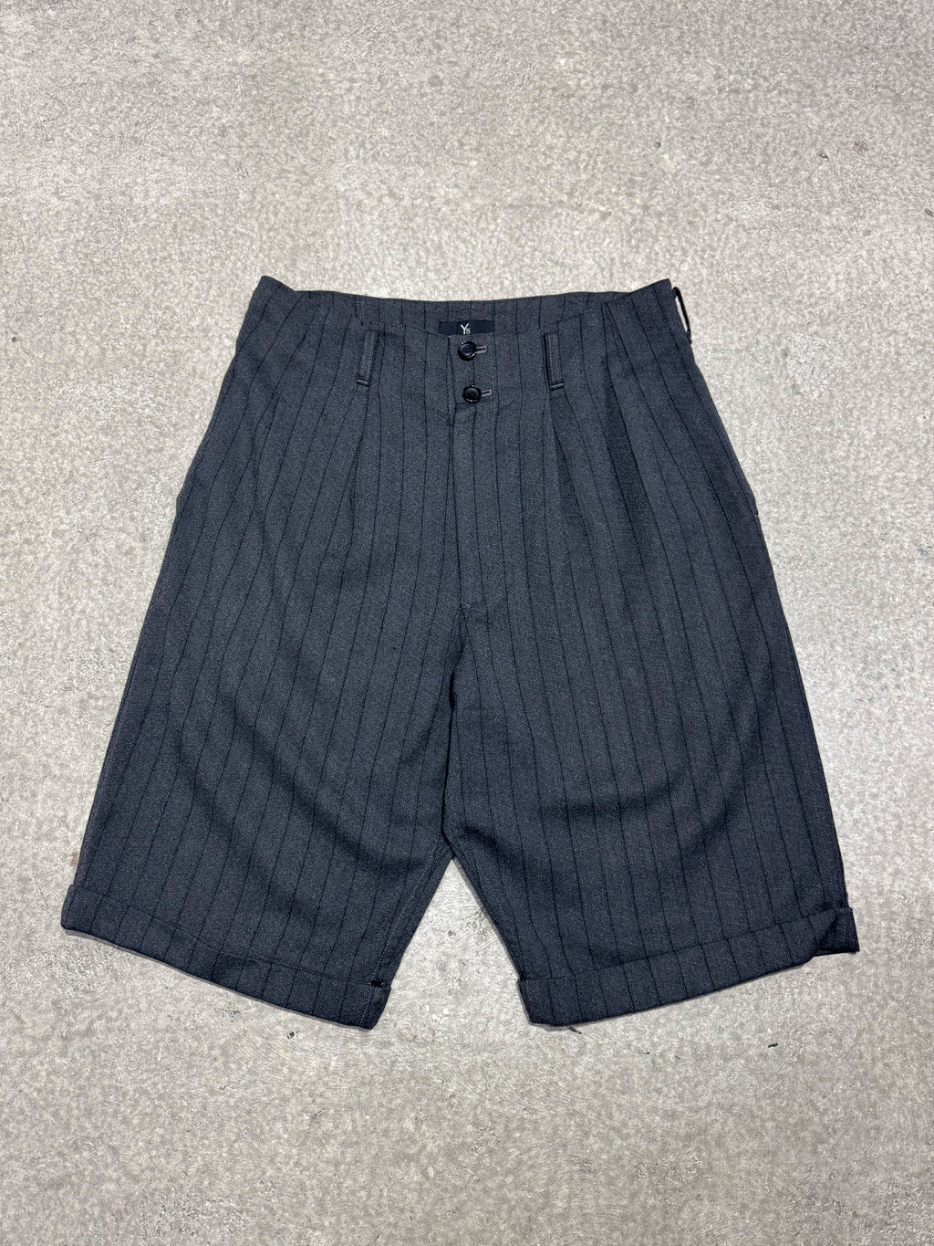 90S Y'S BY YOHJI YAMAMOTO WOOL STIPED SHORTS