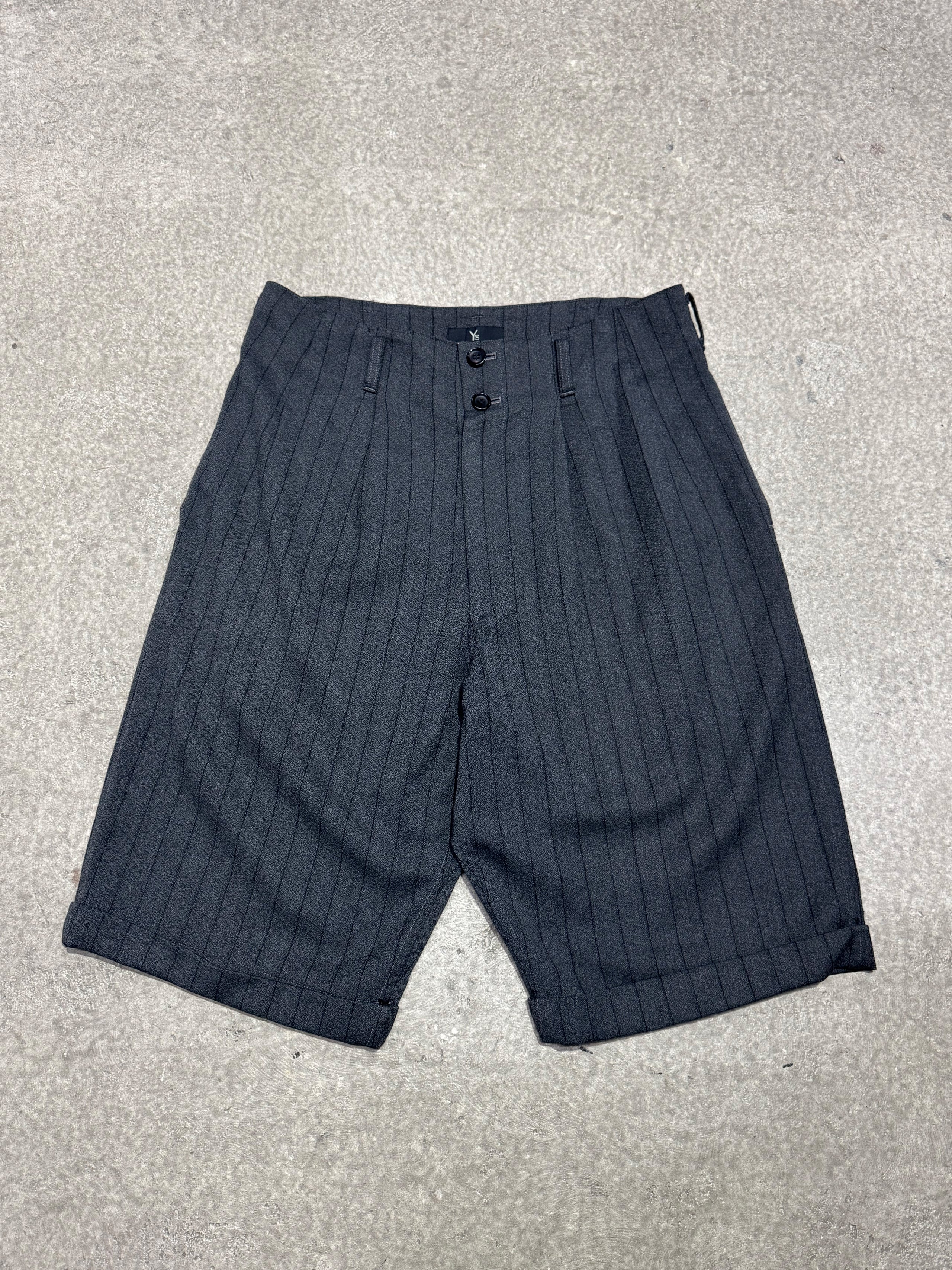90S Y'S BY YOHJI YAMAMOTO WOOL STIPED SHORTS