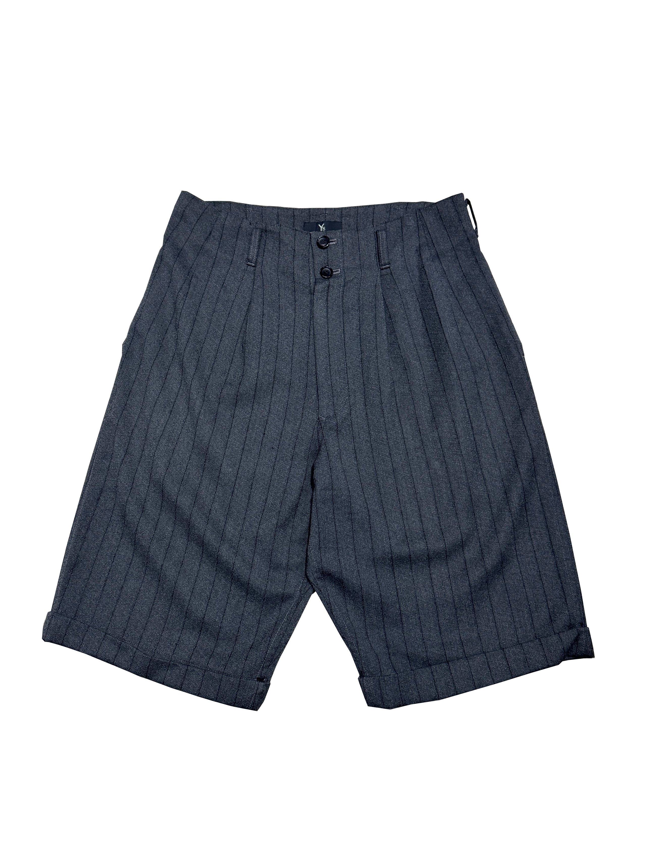 90S Y'S BY YOHJI YAMAMOTO WOOL STIPED SHORTS