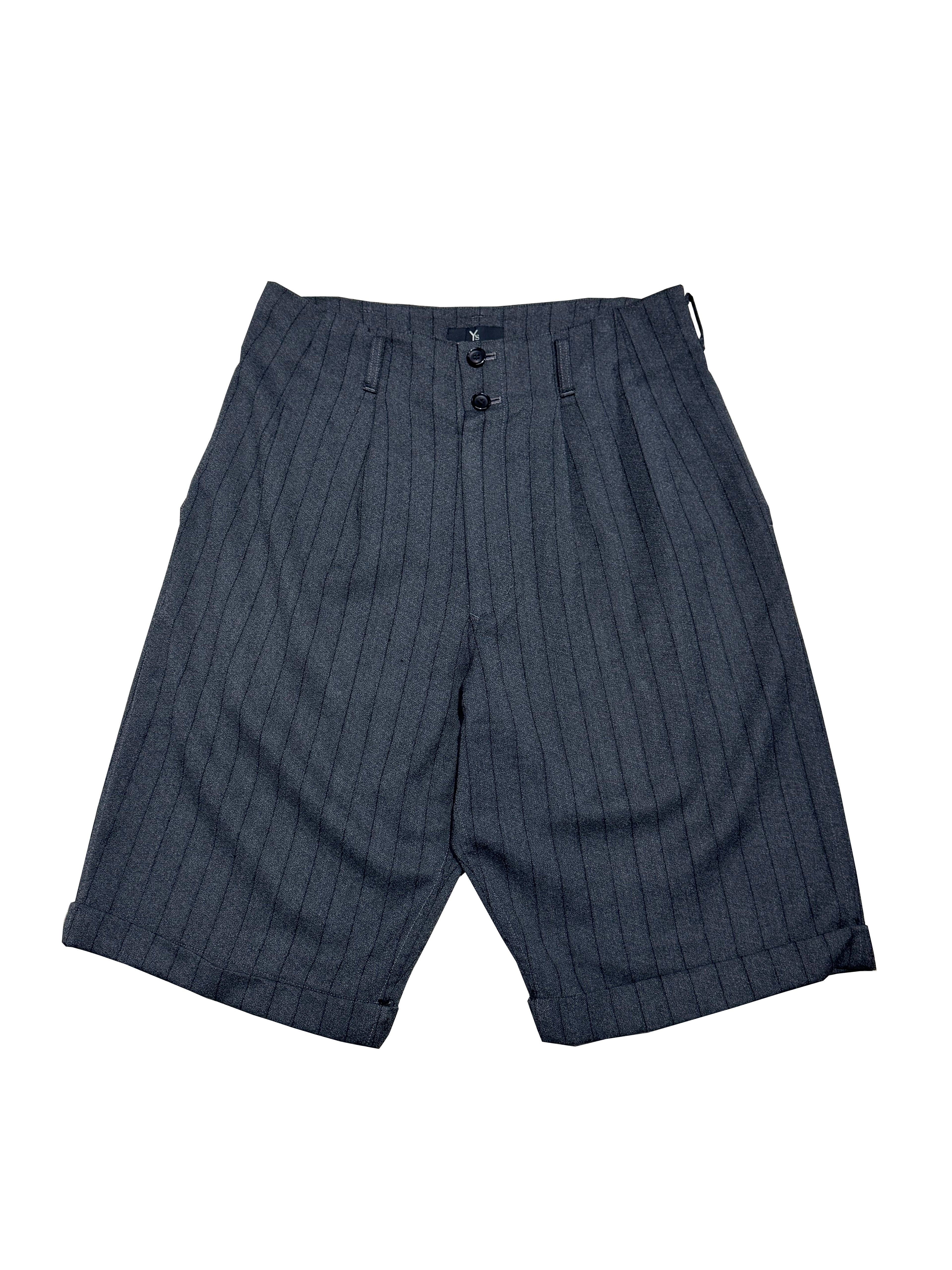 90S Y'S BY YOHJI YAMAMOTO WOOL STIPED SHORTS